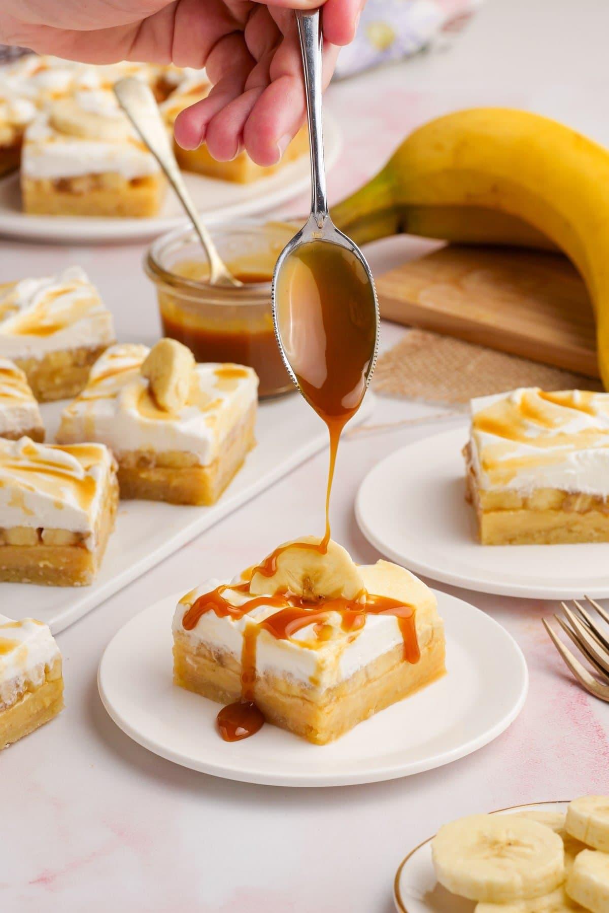 banoffee bars on a tablescape