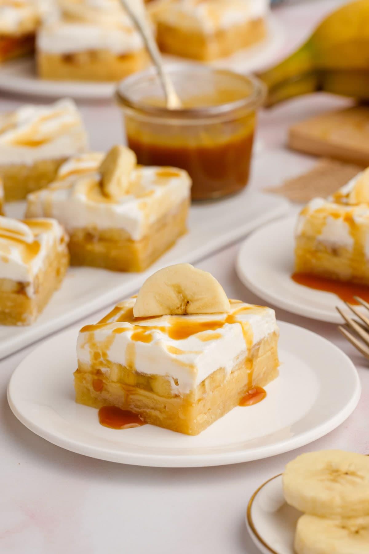 banoffee bar on a plate