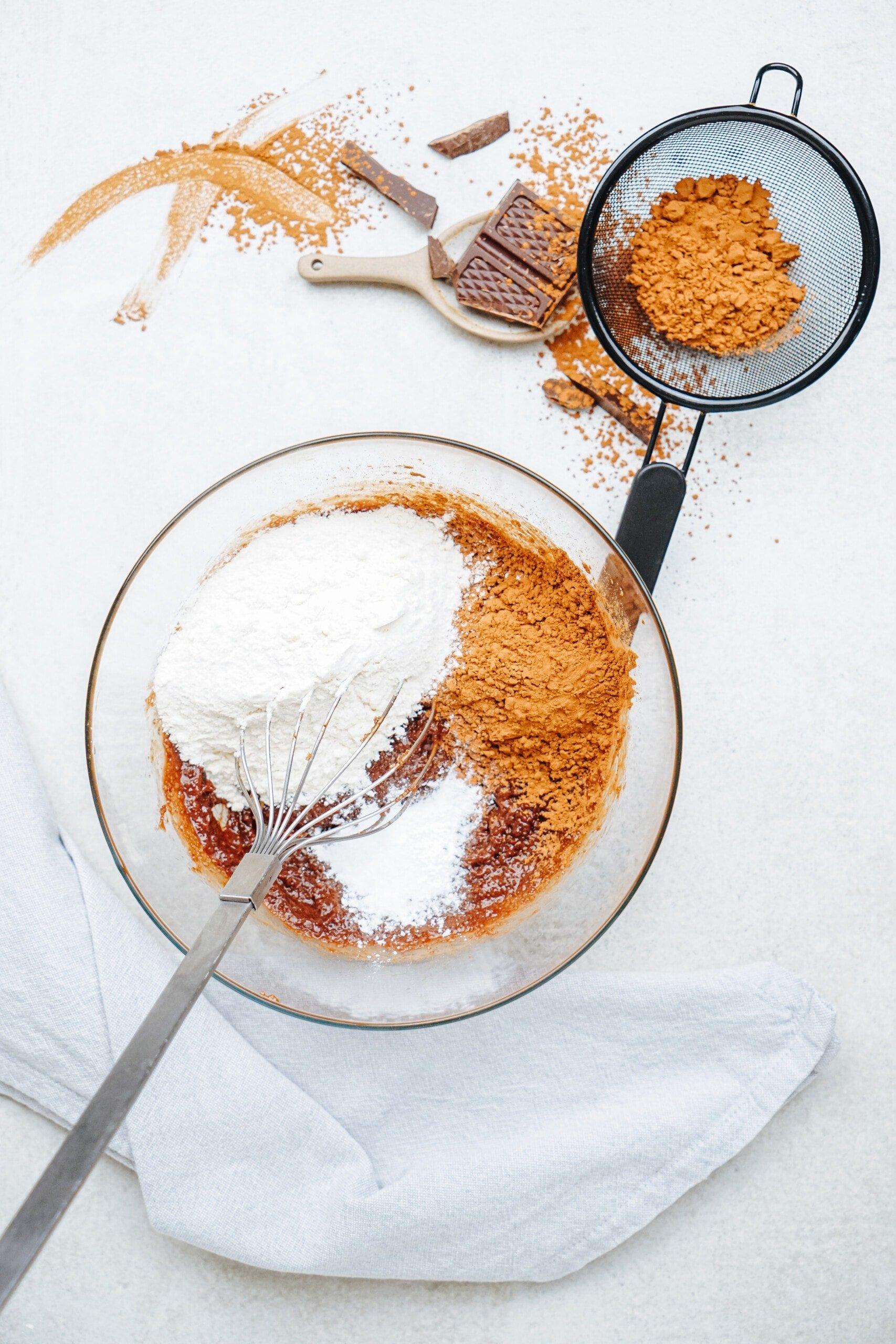 brownie bite ingredients in a bowl