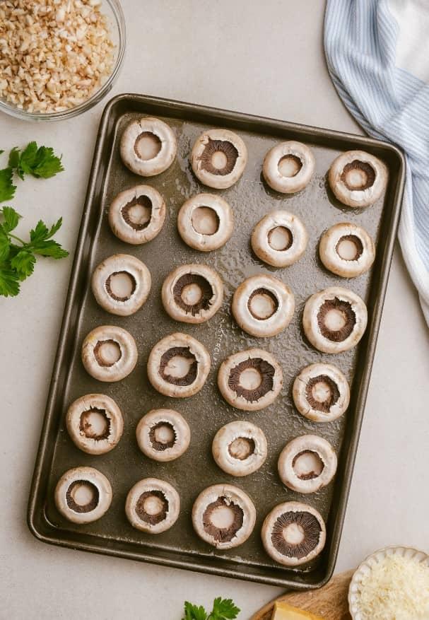 sausage stuffed mushrooms 4 min min mushrooms on baking sheet