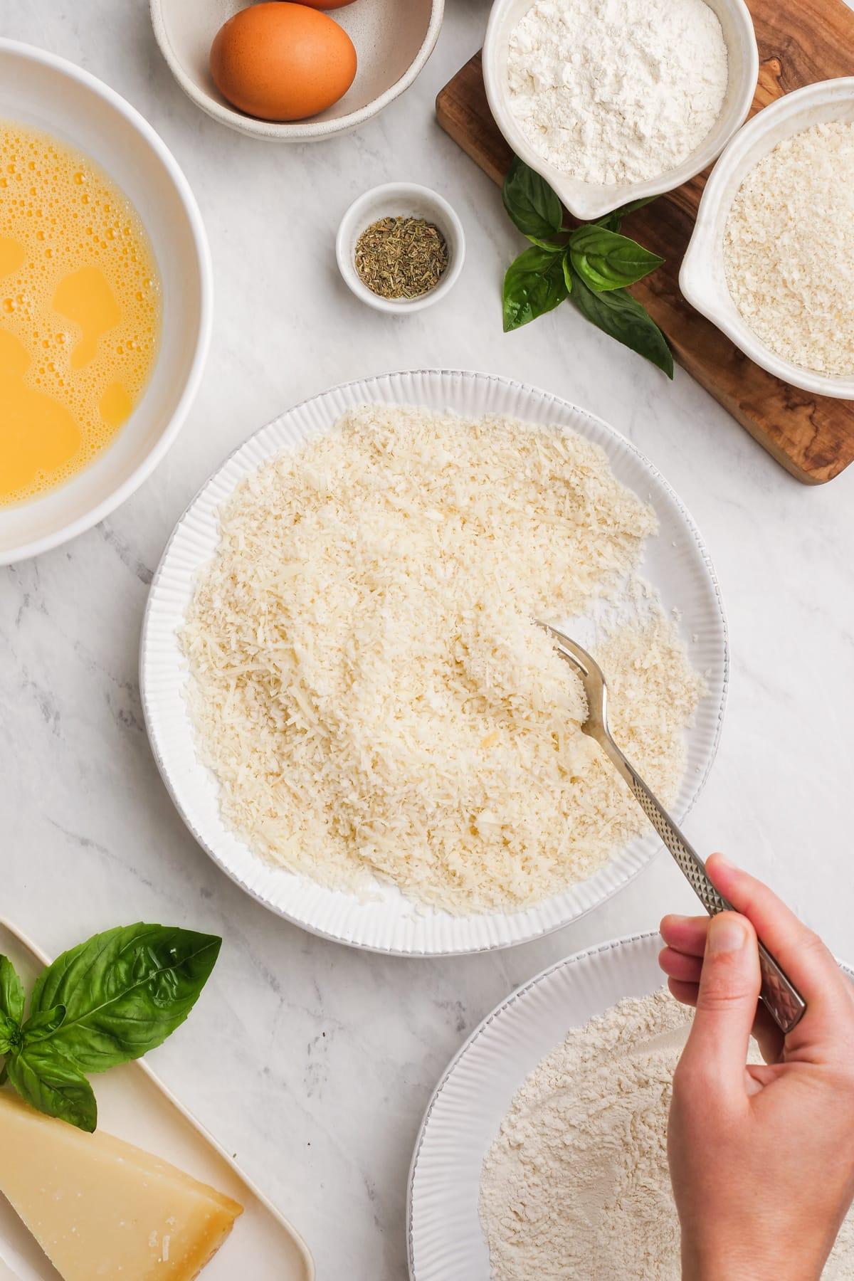 panko bread crumbs in a bowl with a spoon