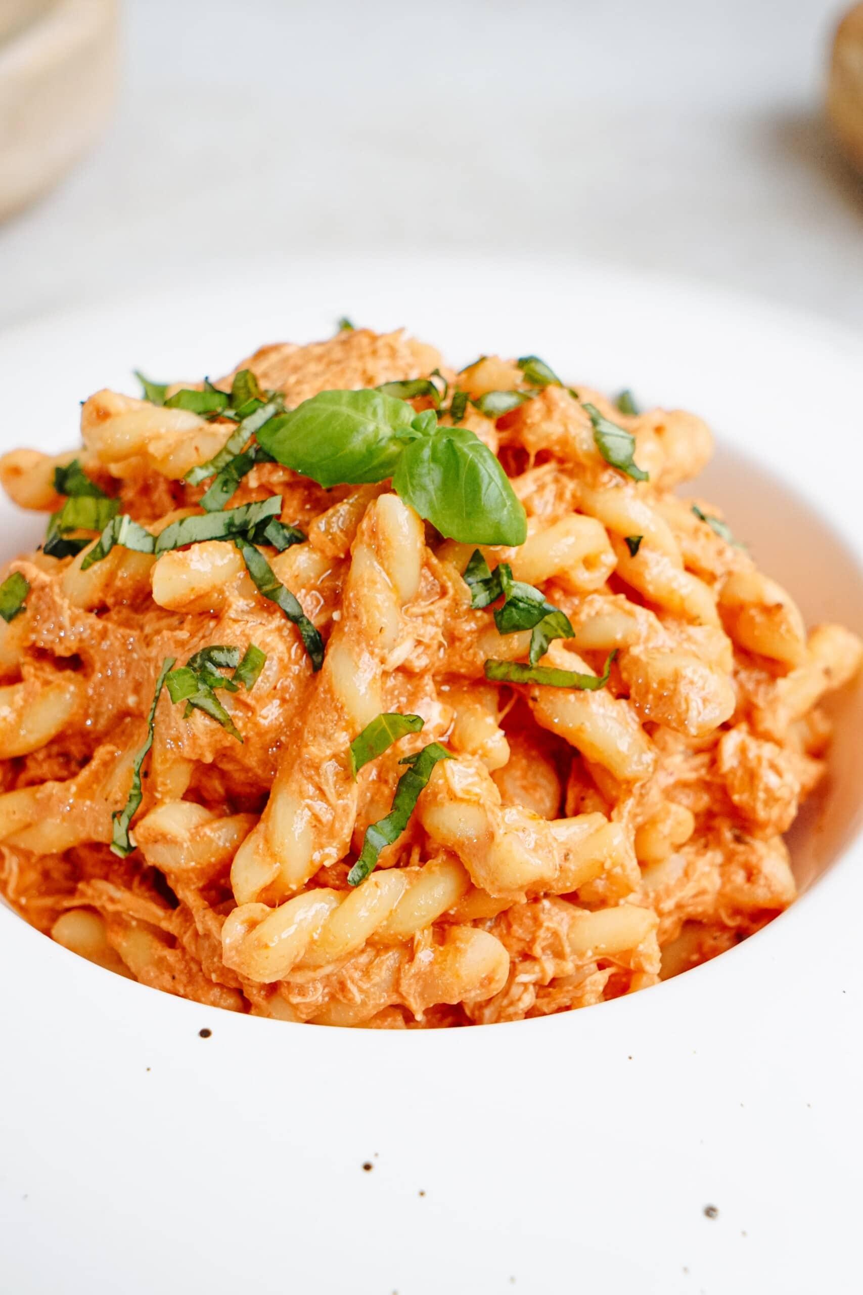 Crockpot Italian chicken pasta