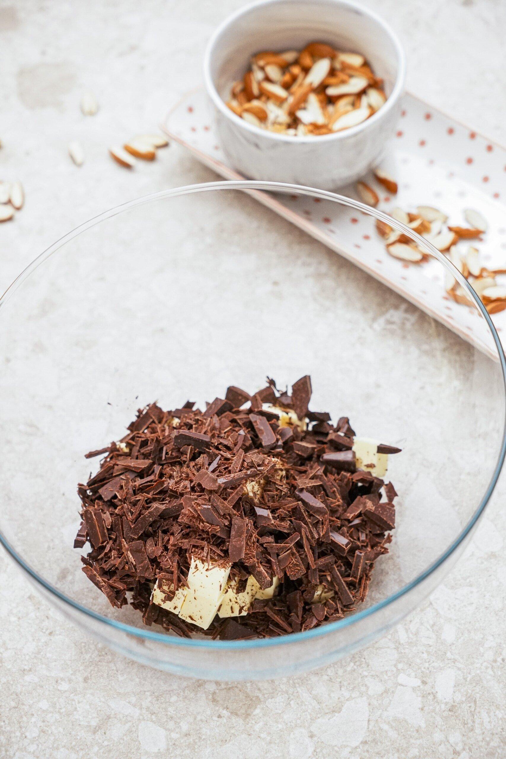 flourless chocolate ingredients in a bowl