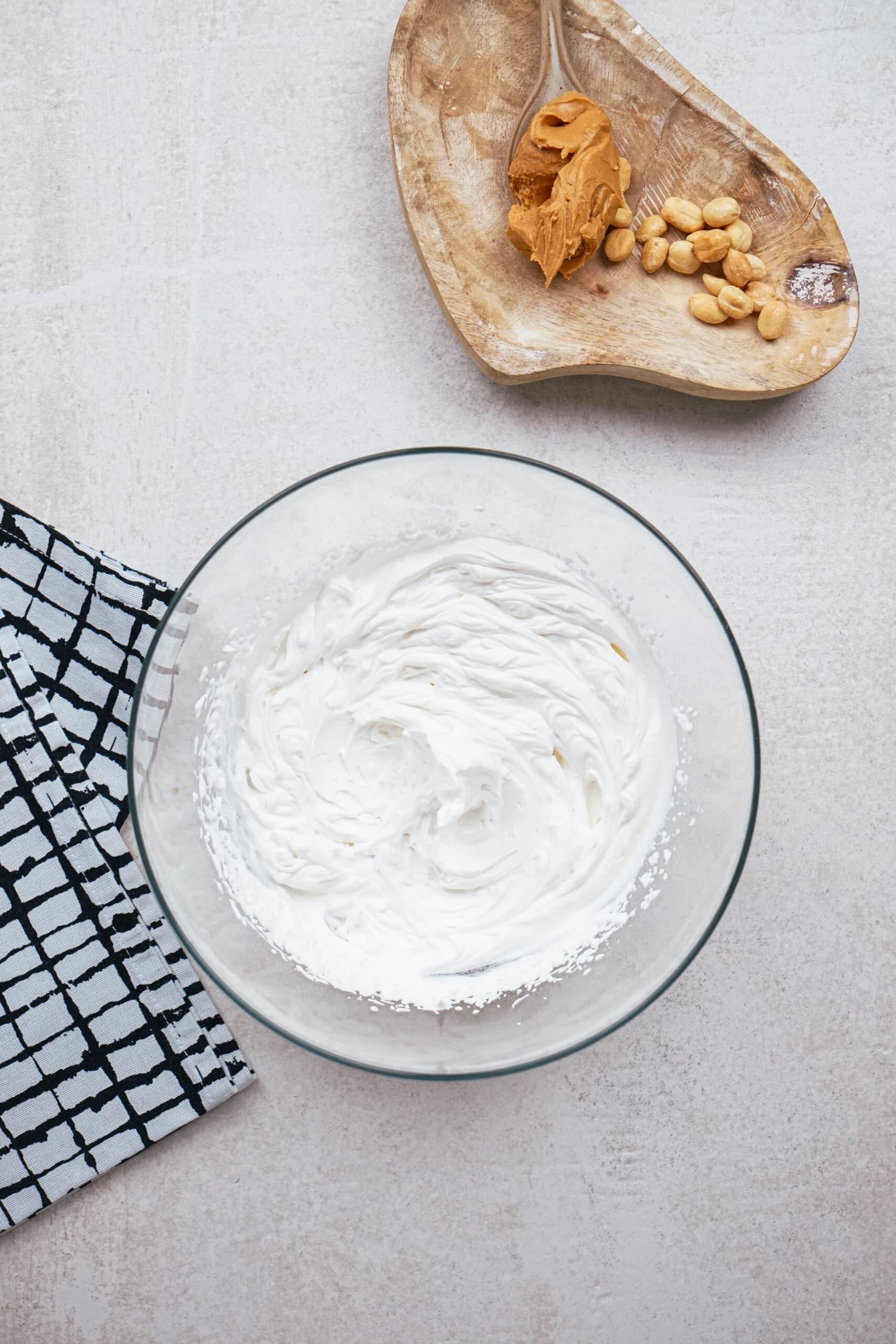 whipped cream in a bowl