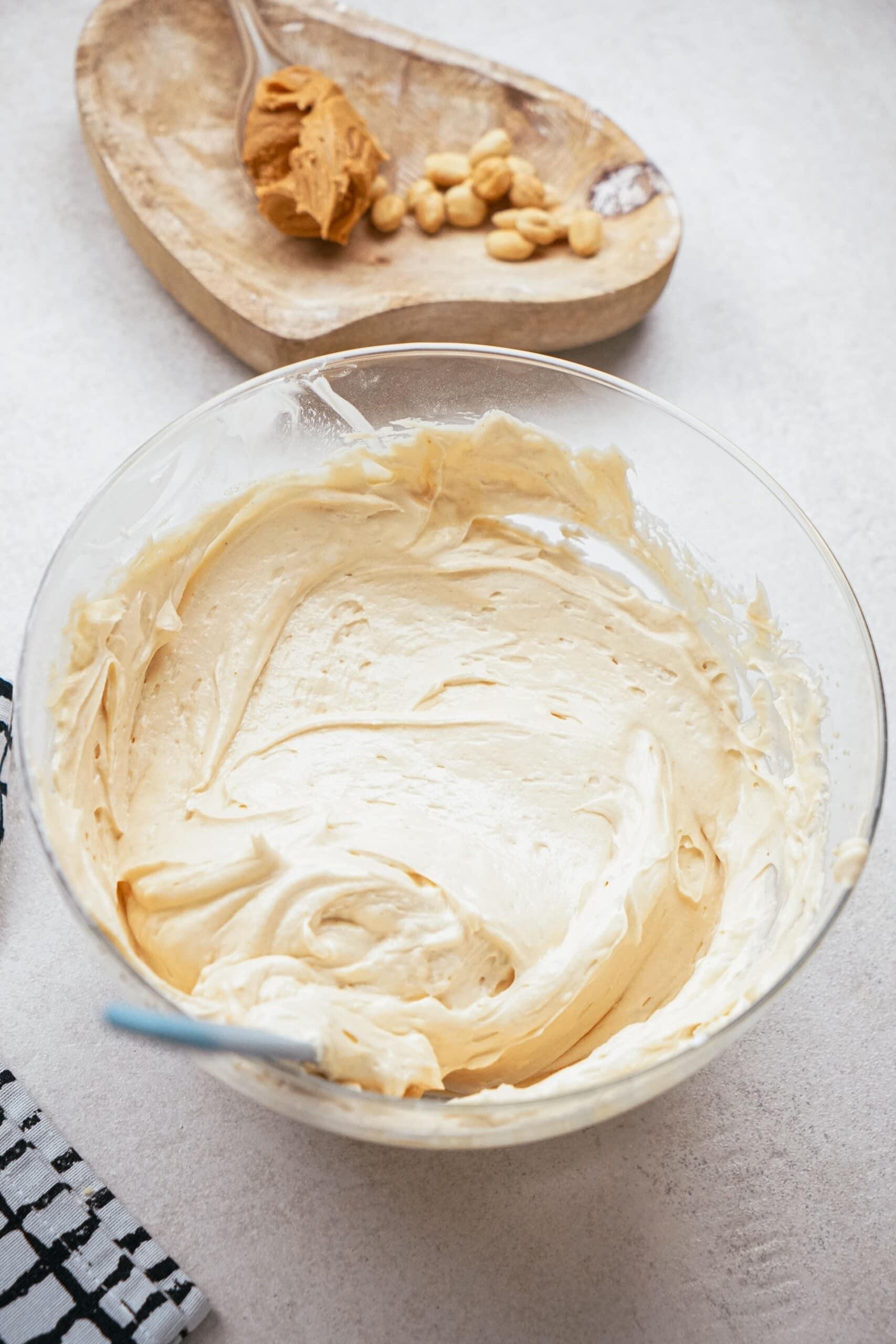 whipped cream frosting in a bowl