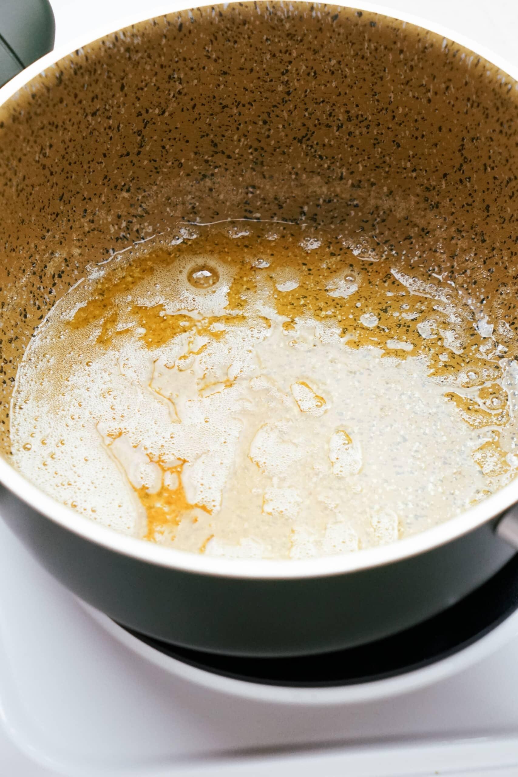 melted butter in a large pot