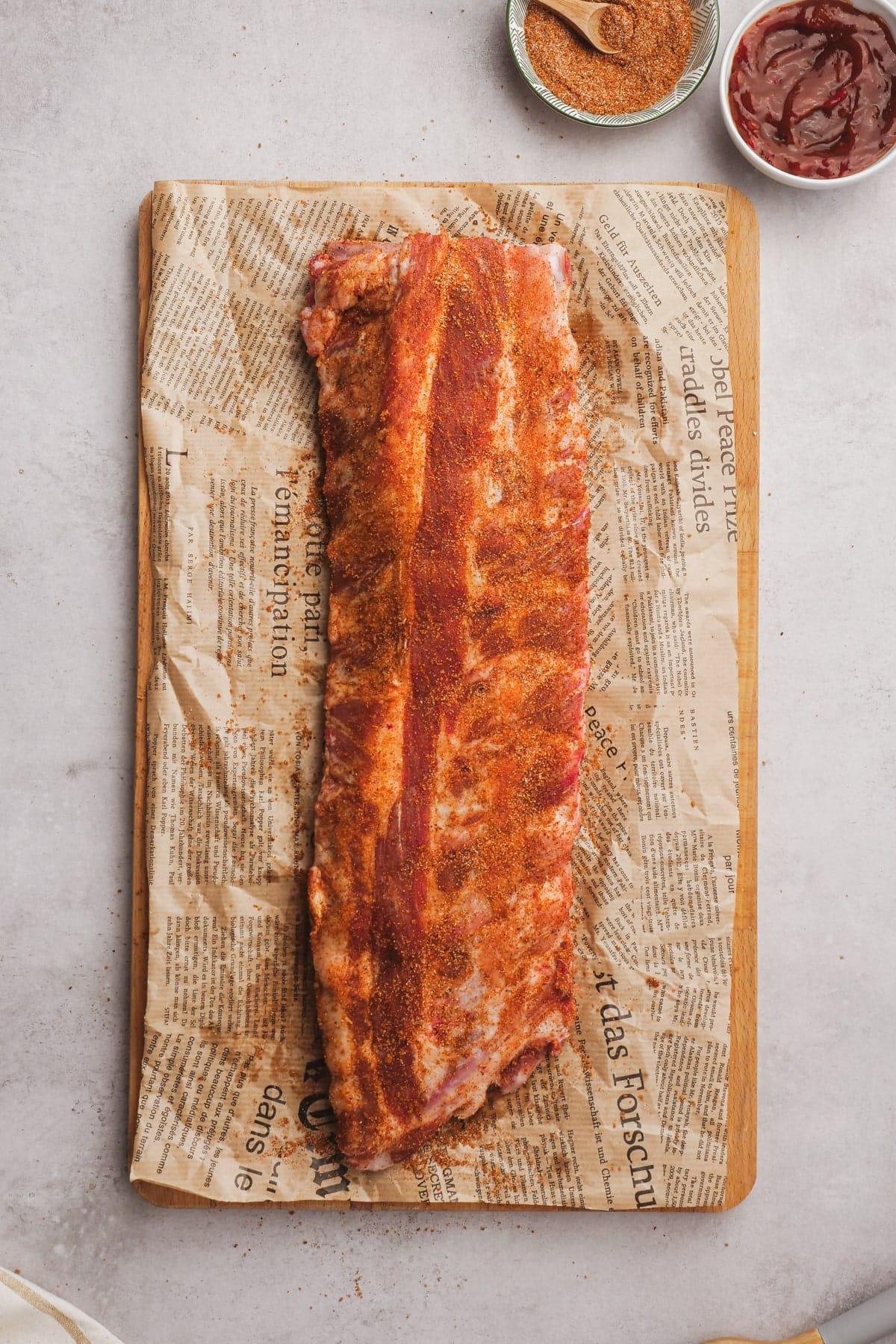 seasoned ribs on board