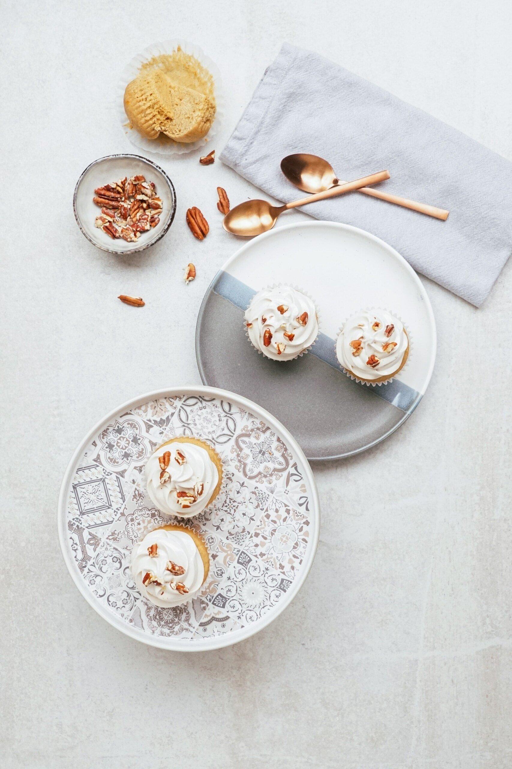 sweet potato cupcakes on a tablescape