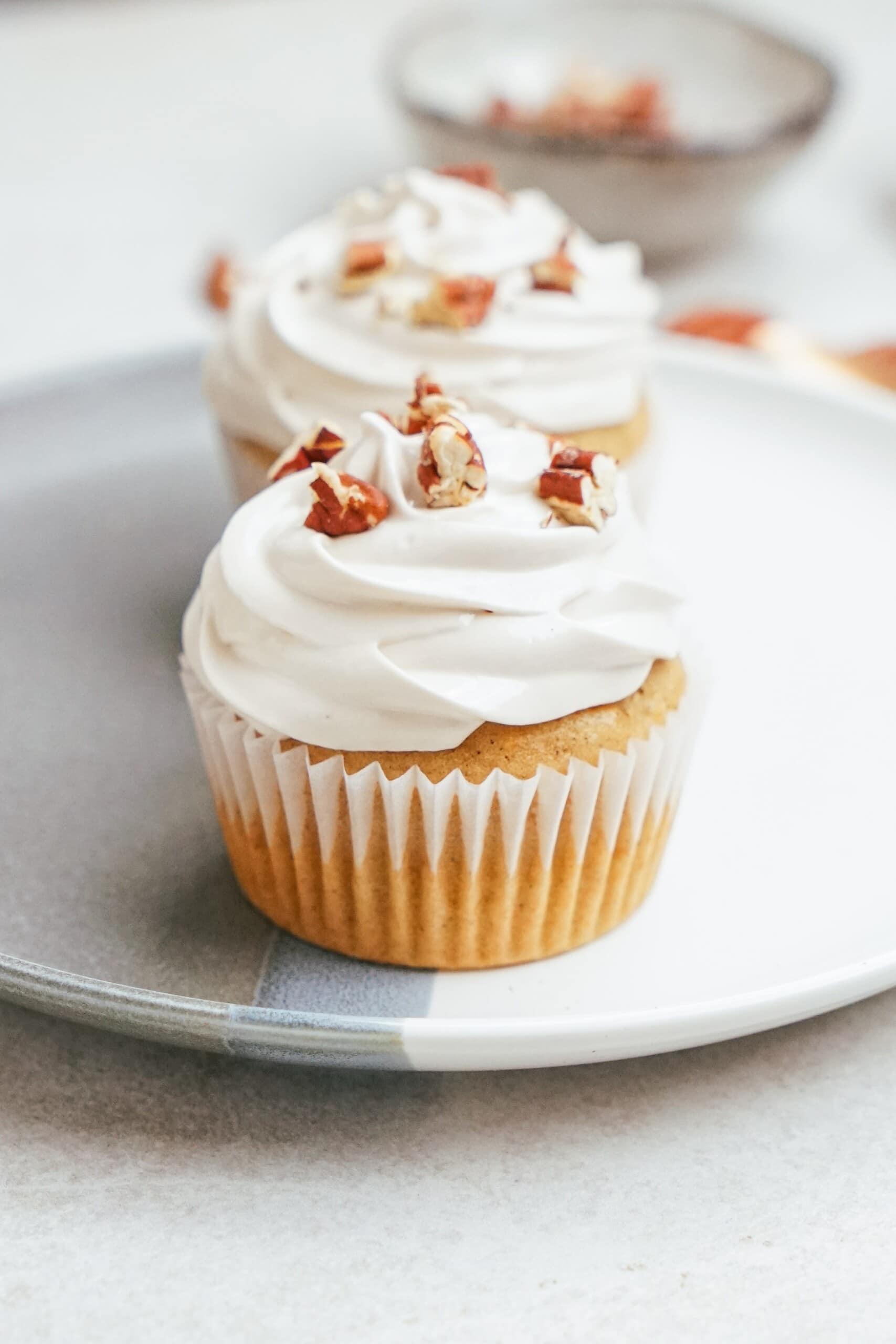 sweet potato cupcakes on a plate