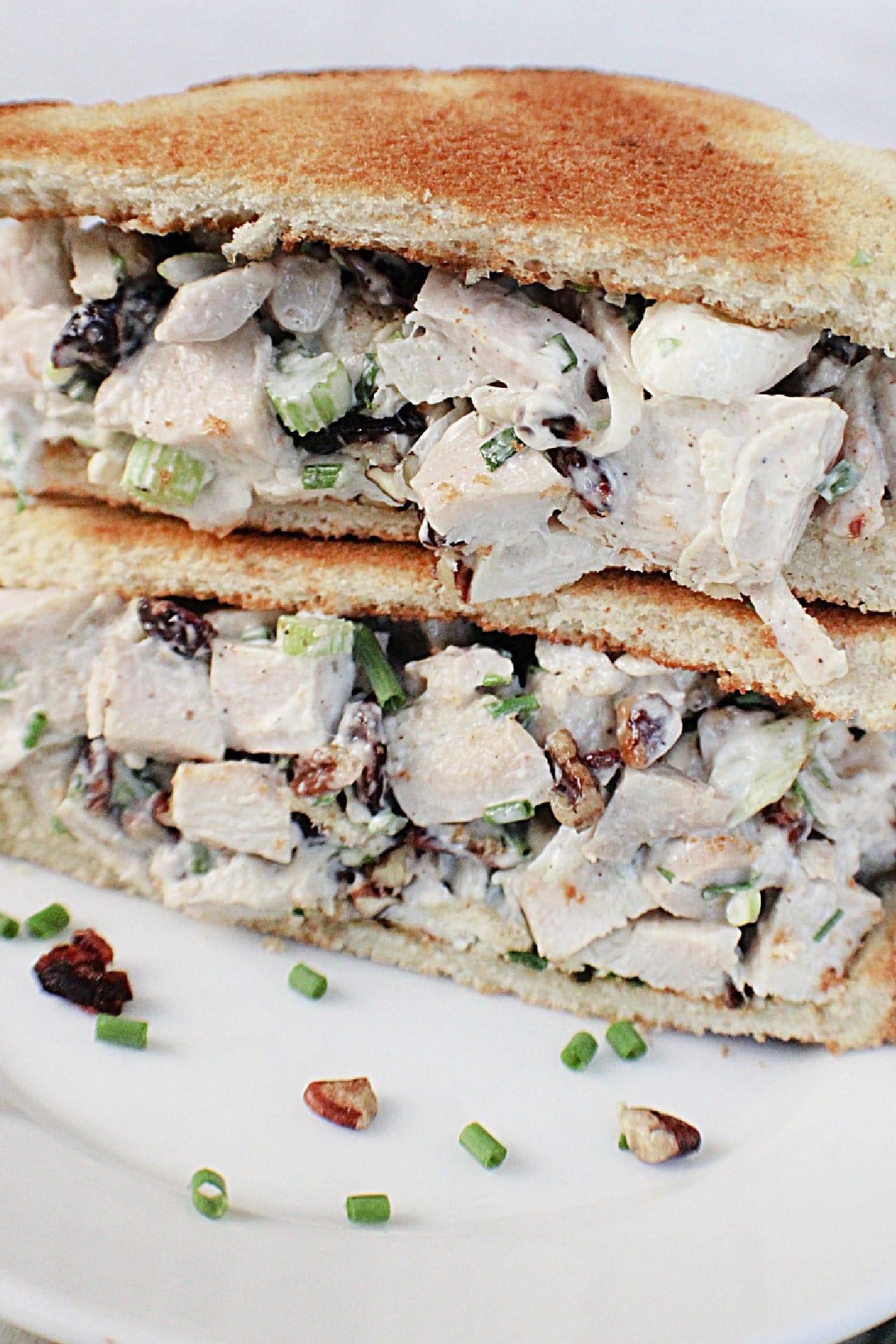 Turkey Salad sandwich close up