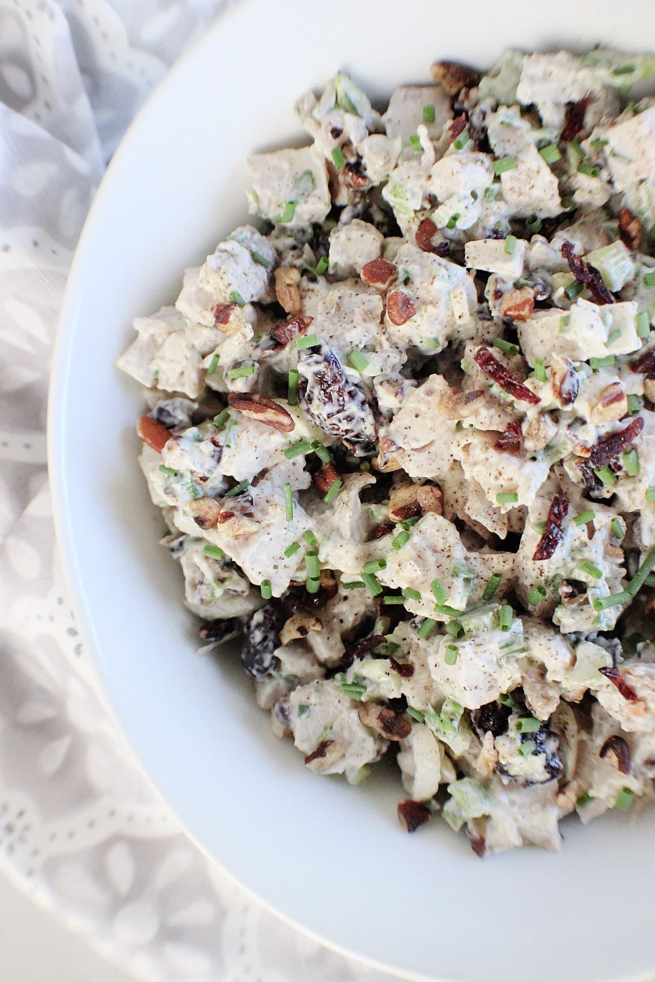 Turkey Salad in a serving bowl