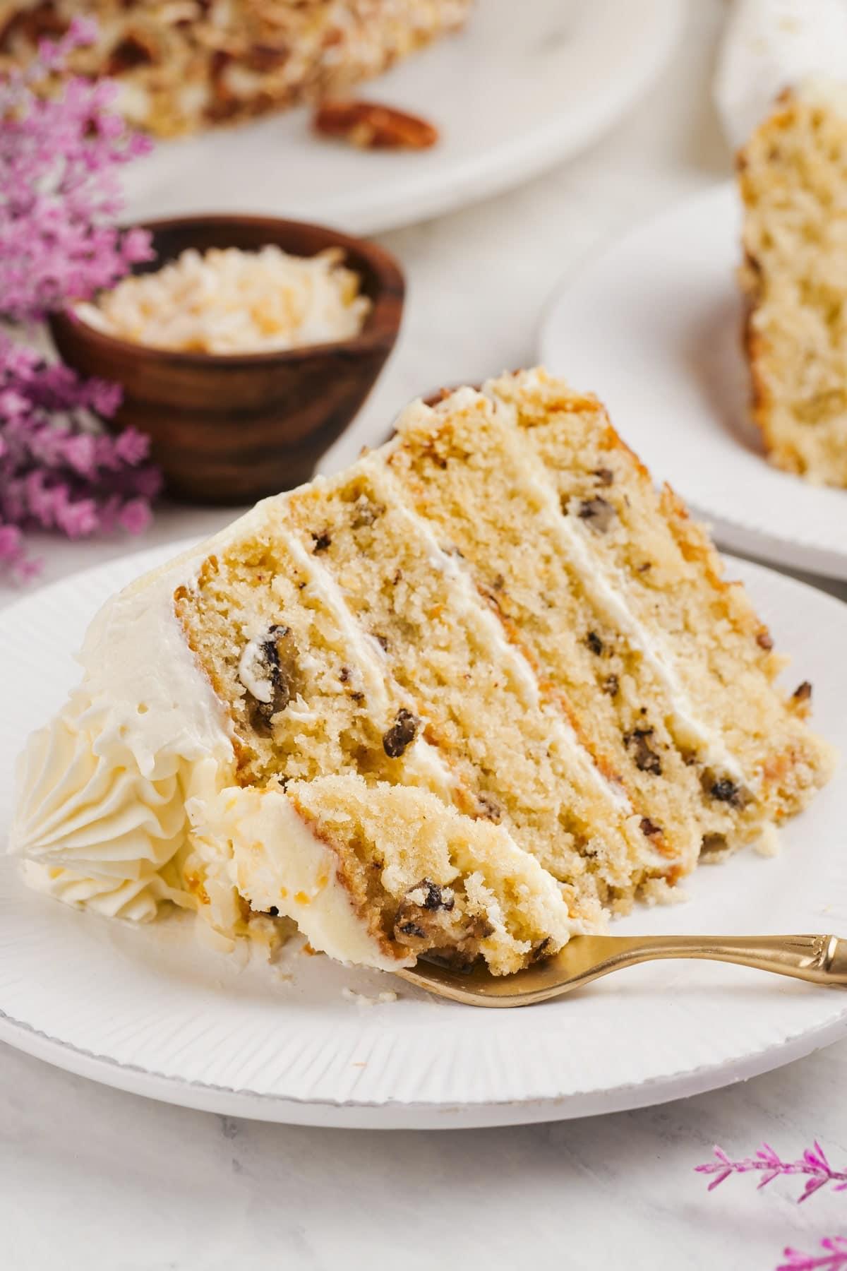 italian cream cake slice