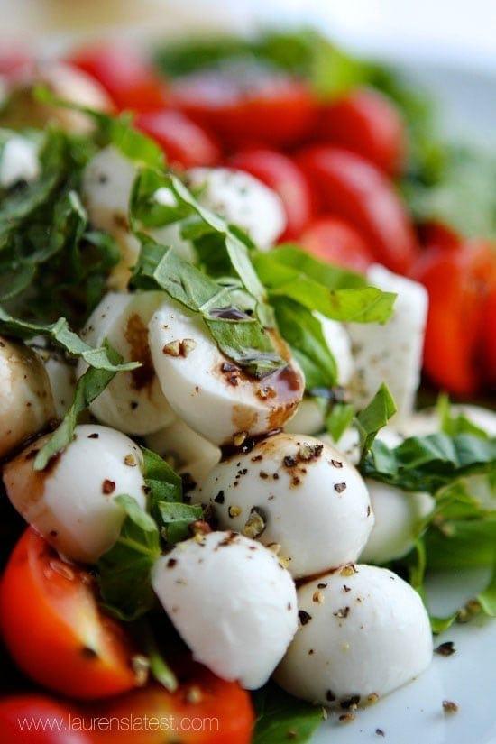 Caprese Salad with Garlic Balsamic Dressing