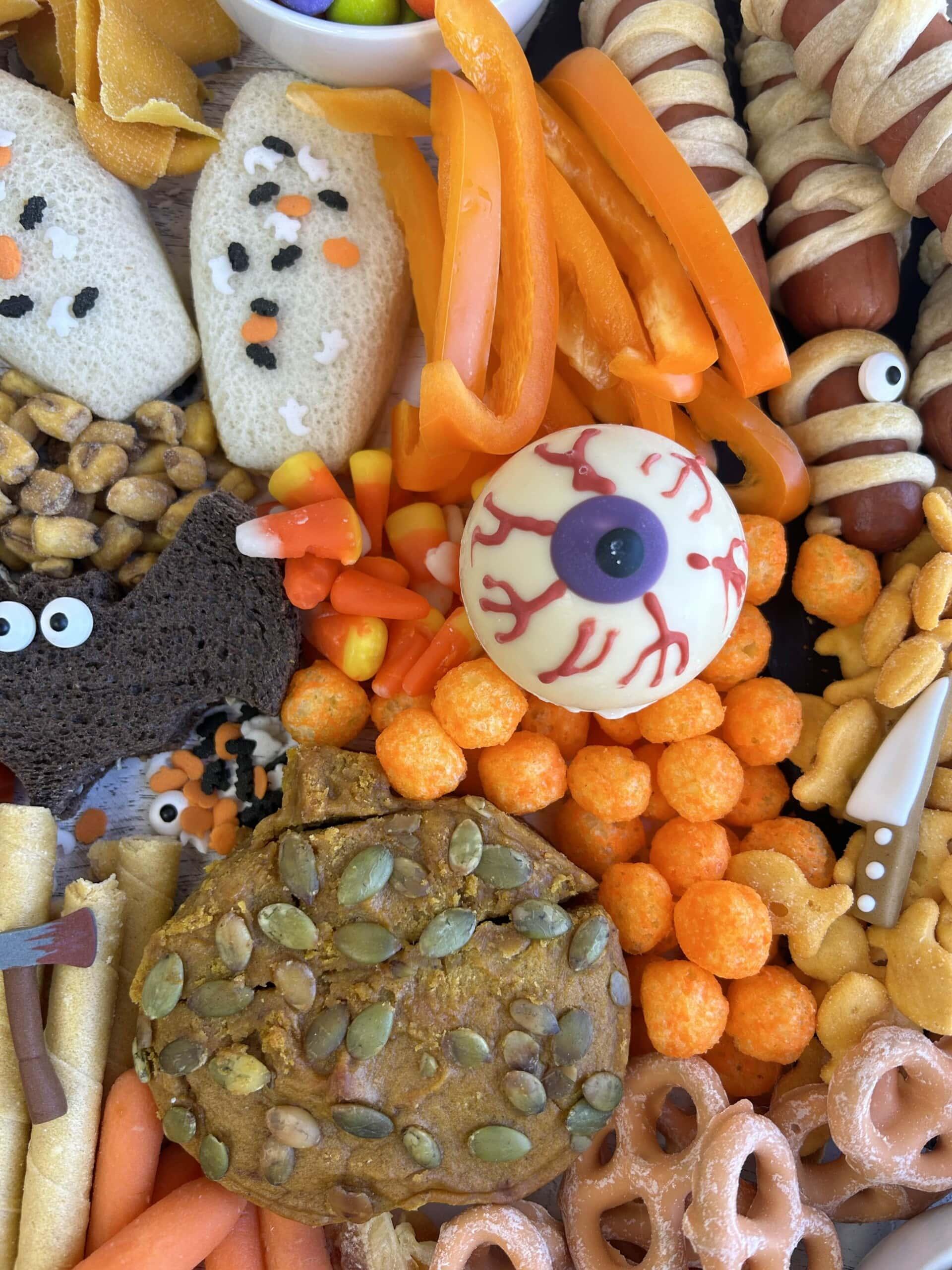 Halloween Snack Board closeup