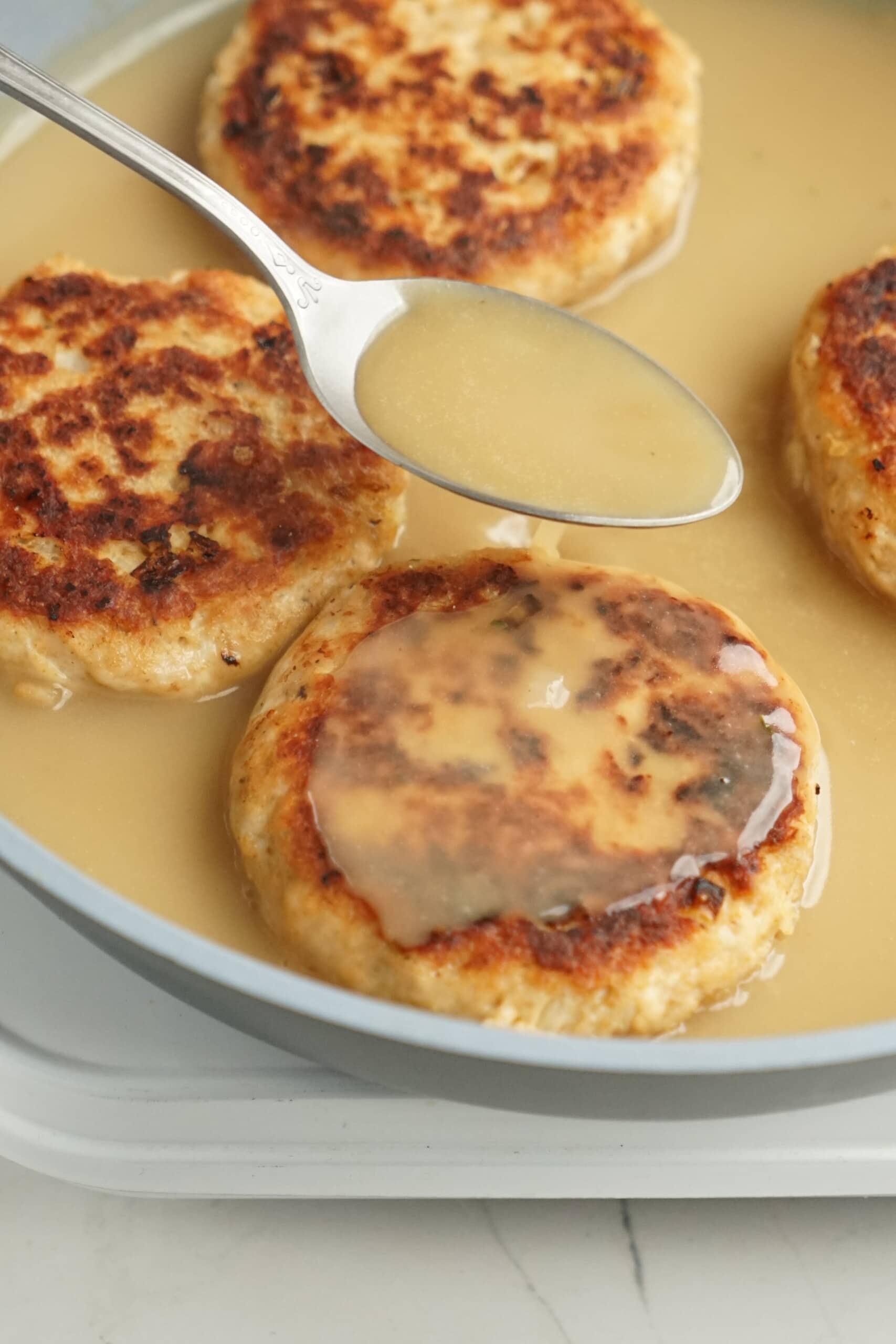 turkey patties in the gravy