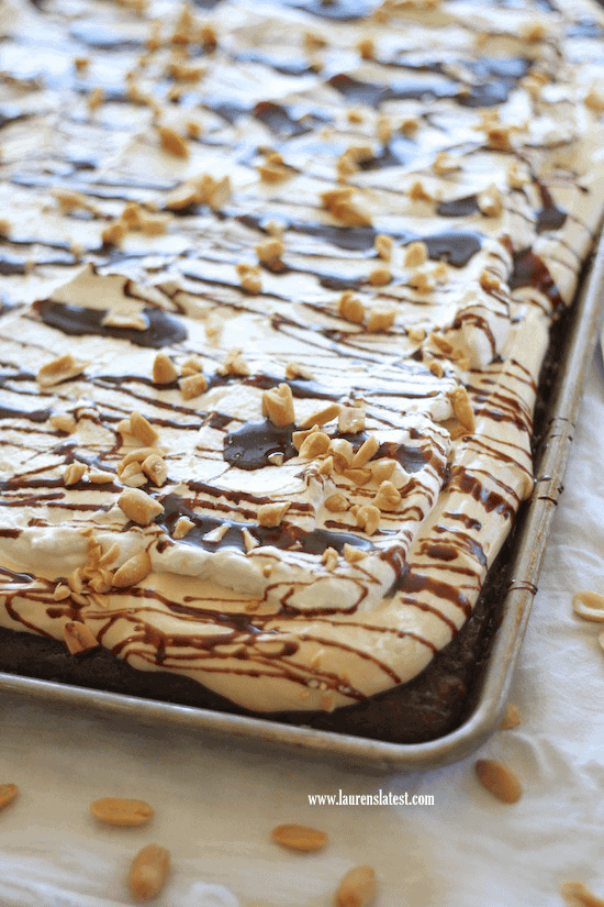 chocolate peanut butter sheet cake