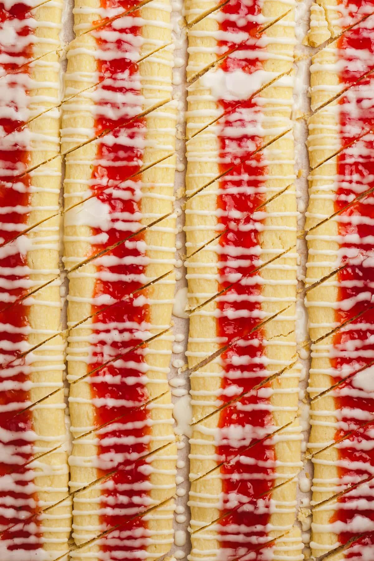 shortbread cookies diagonally cut