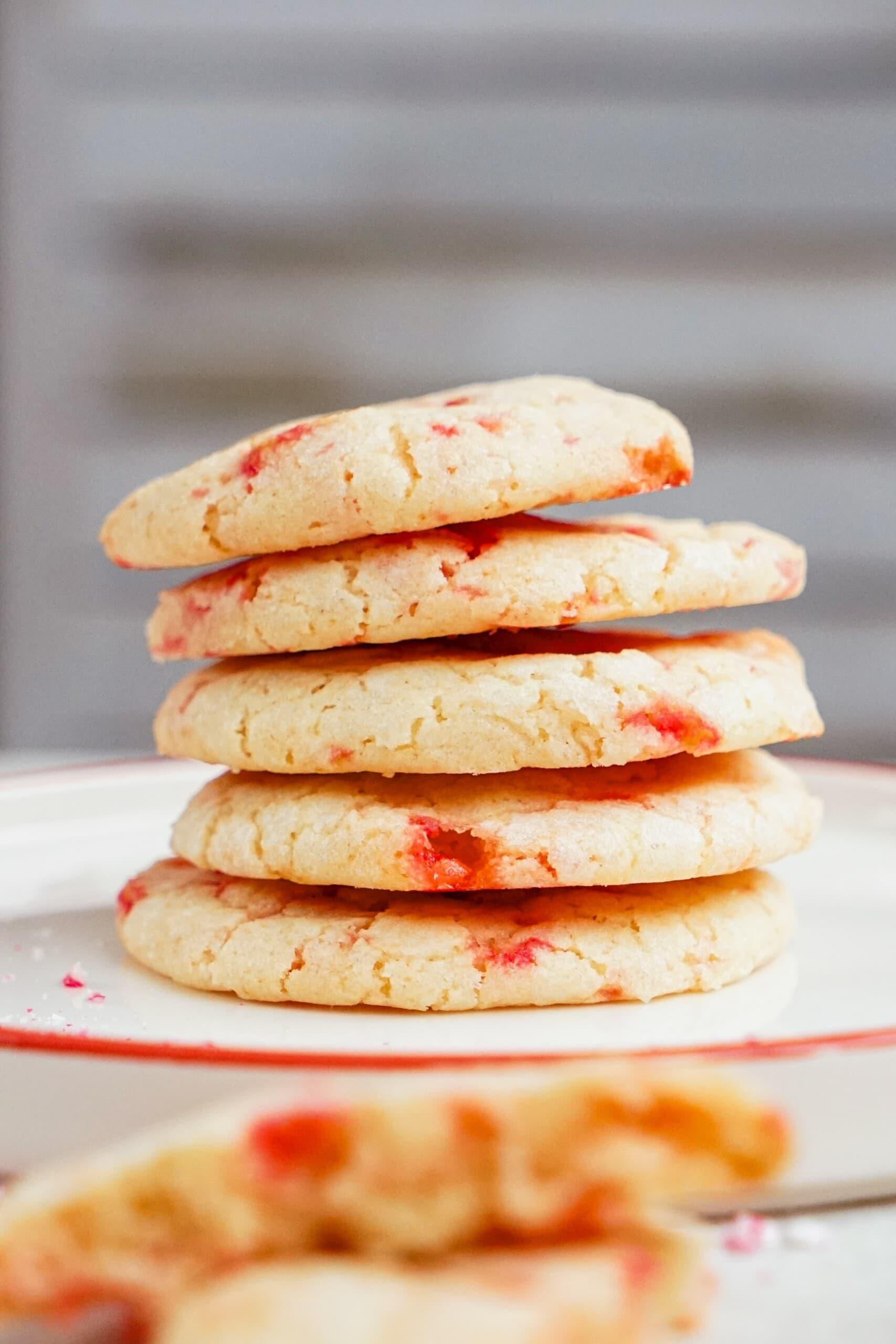 stacked cookies on a plate