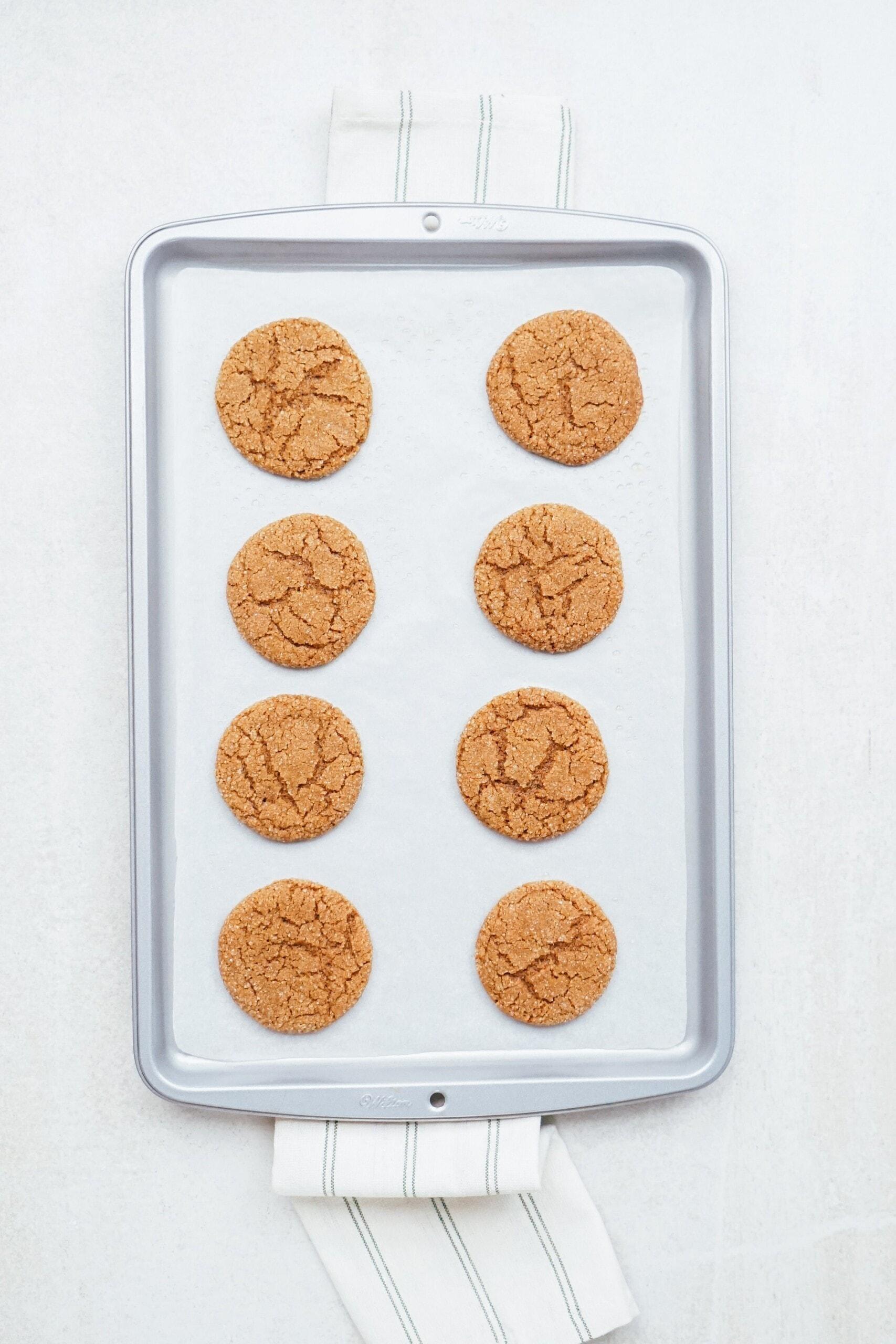 baked gingerbread cookies on a pan