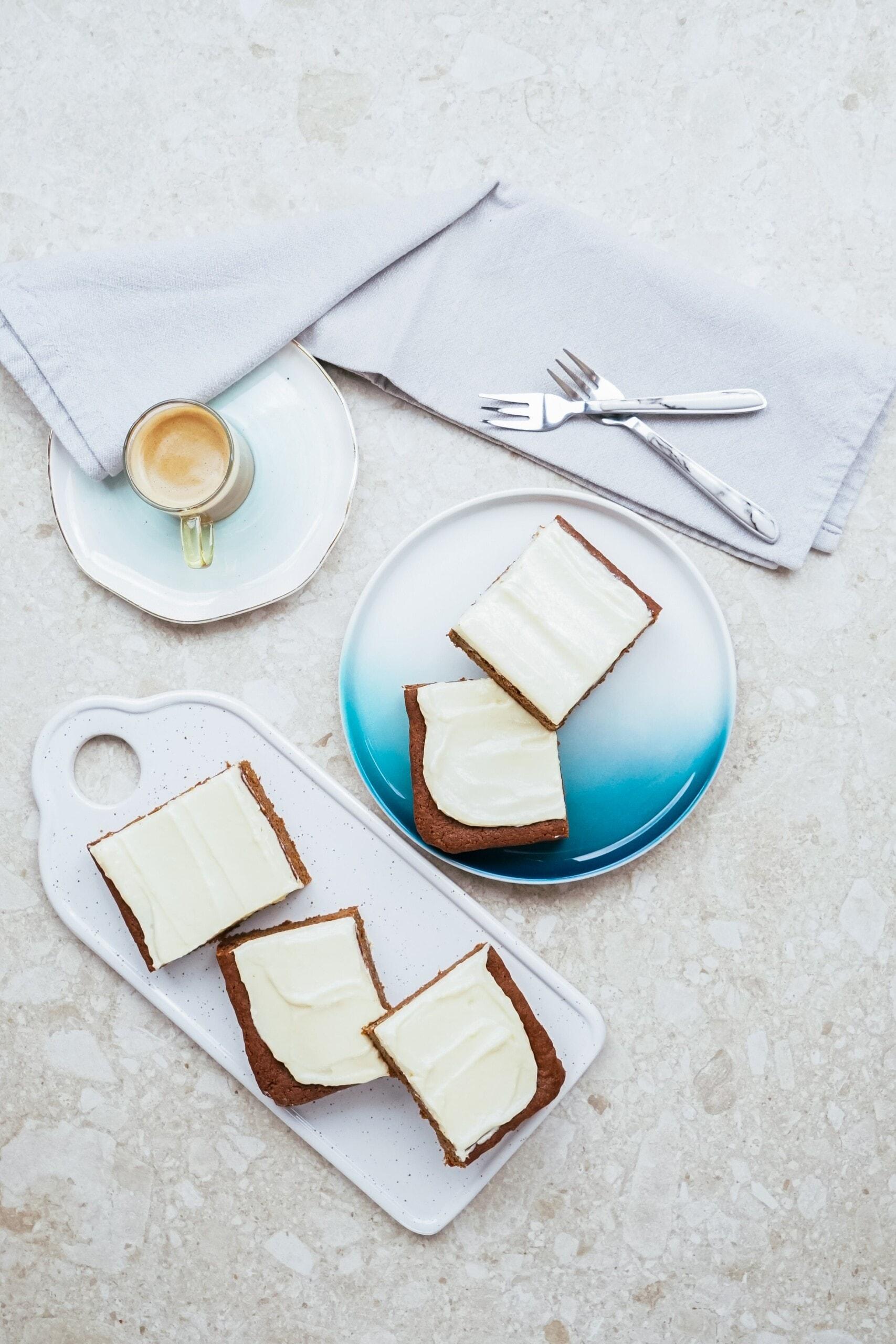 gingerbread bars on a tablescape