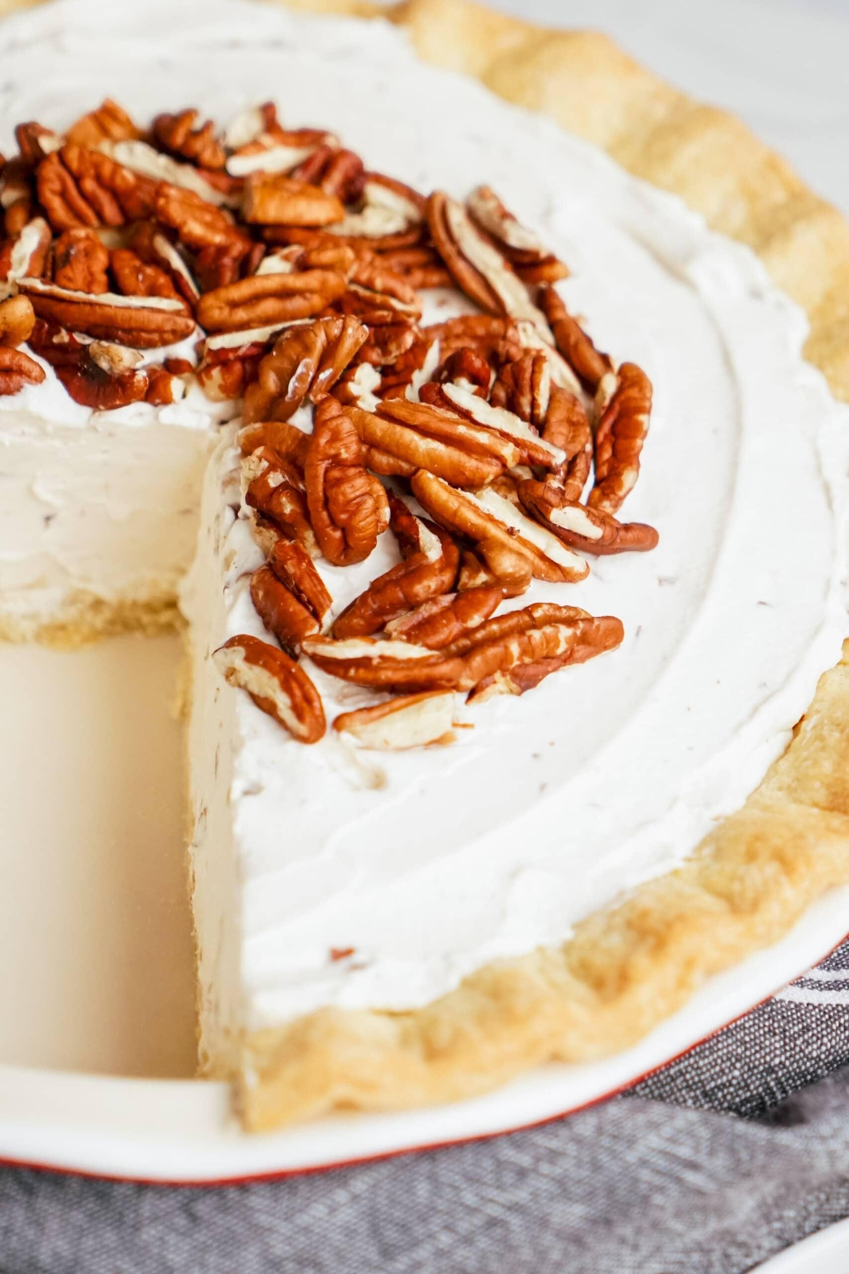 3/4 of a pecan cream pie 