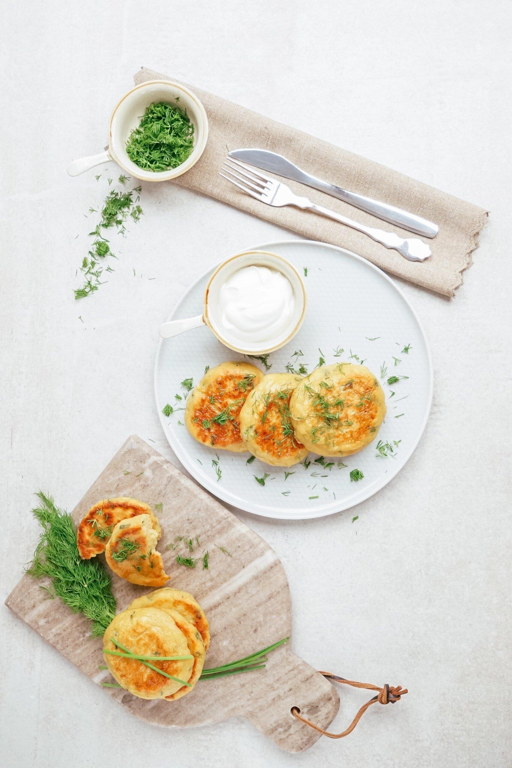 potato patties on a tablescape