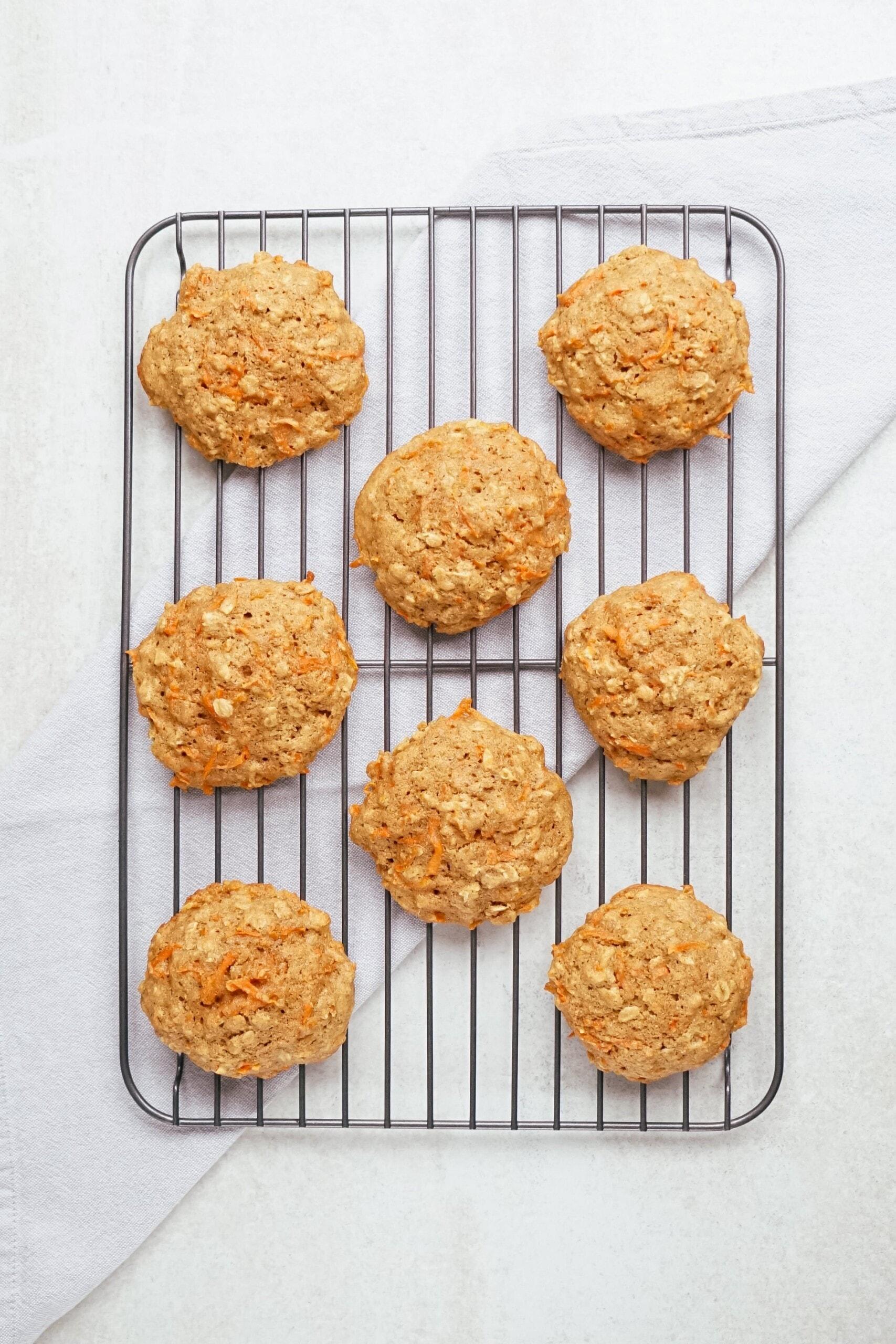 cooling cookies on a wire rack 