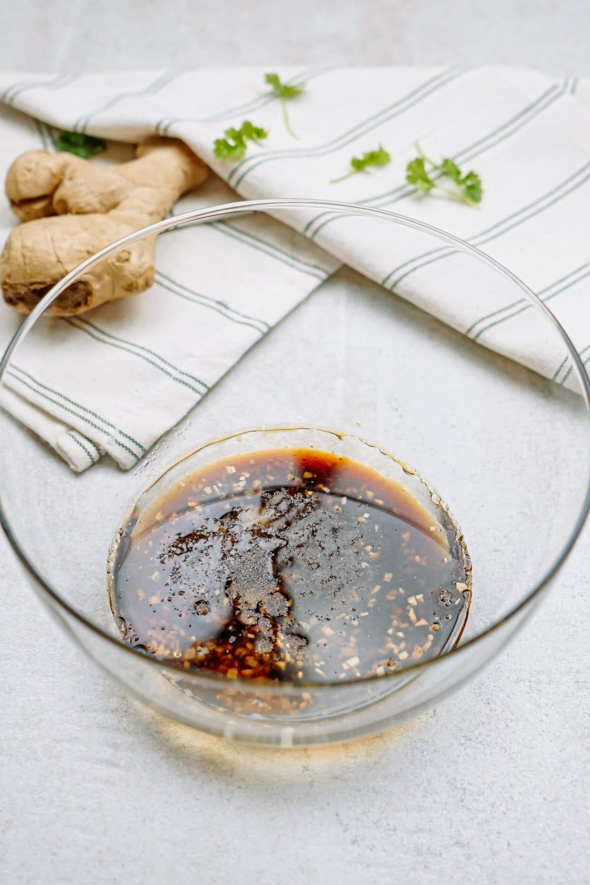 sesame salad dressing in a bowl