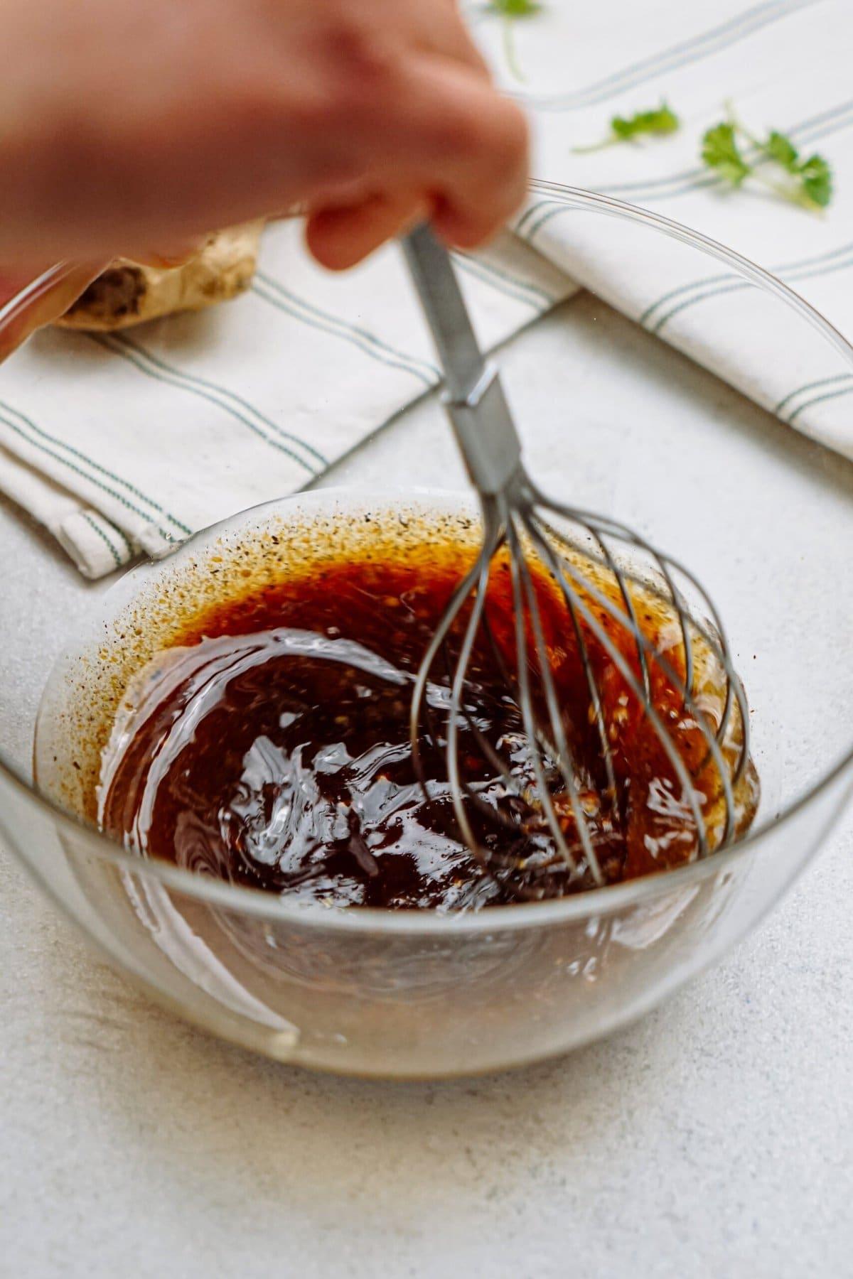 whisk stirring salad dressing