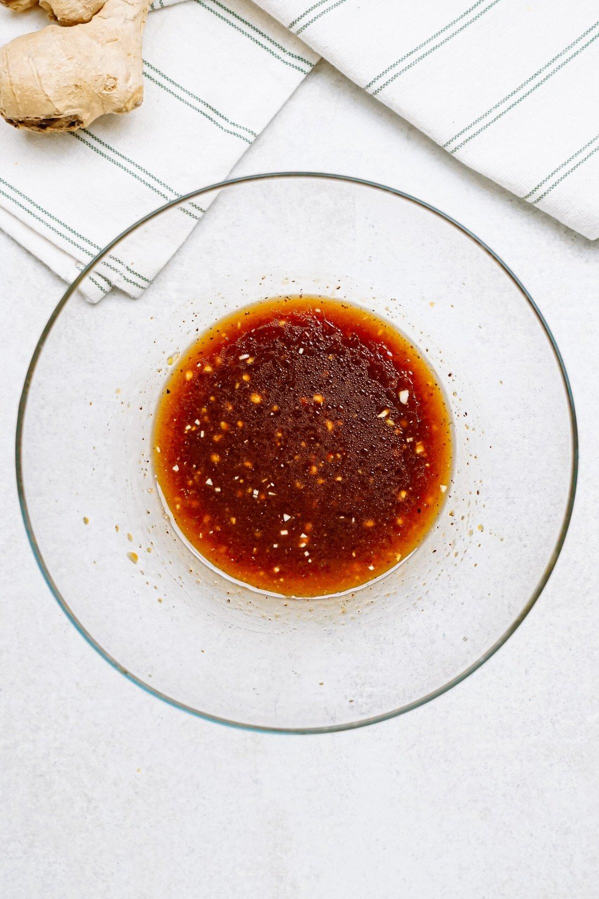 sesame dressing in a bowl