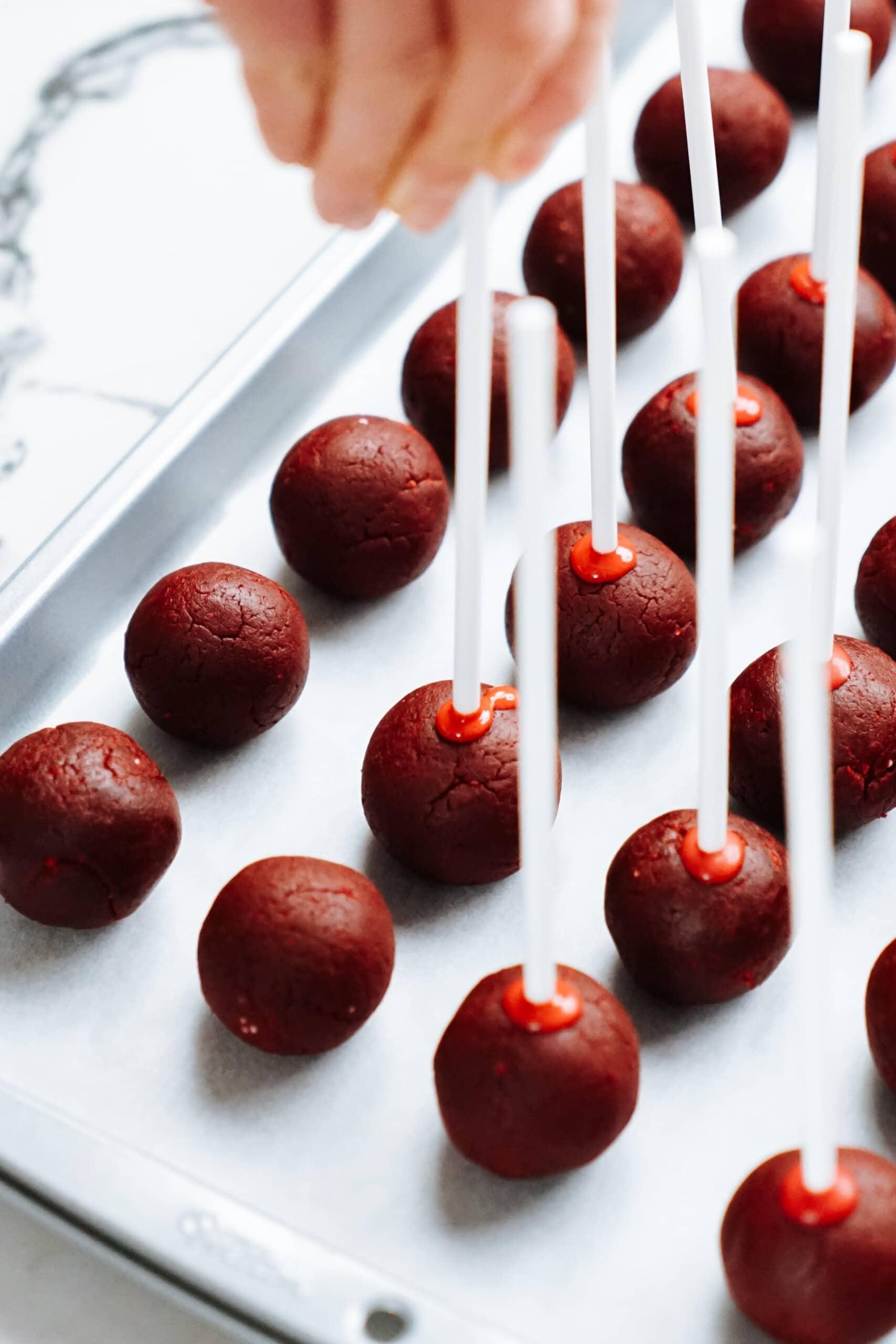 cake balls with lollipop sticks 