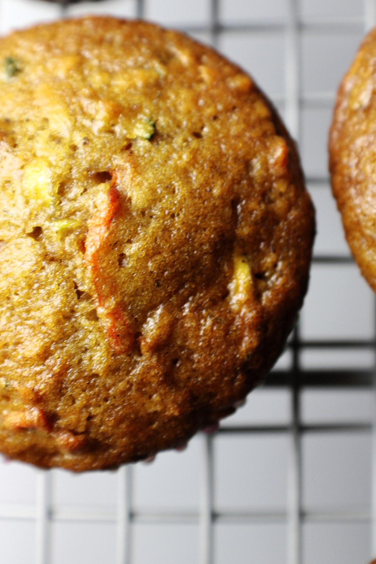 Morning Glory Muffins on cooling rack