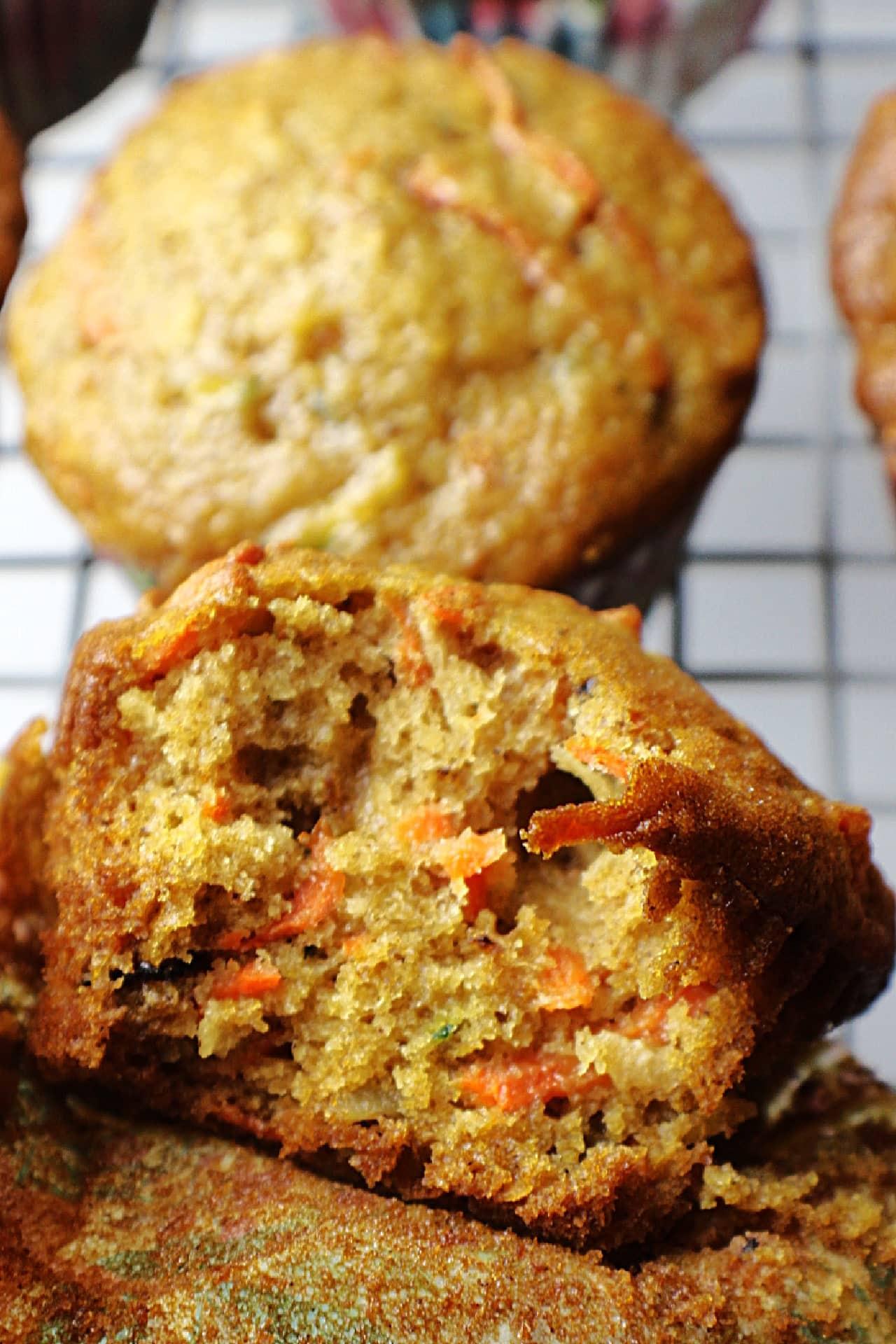 Morning Glory Muffins with bite taken out