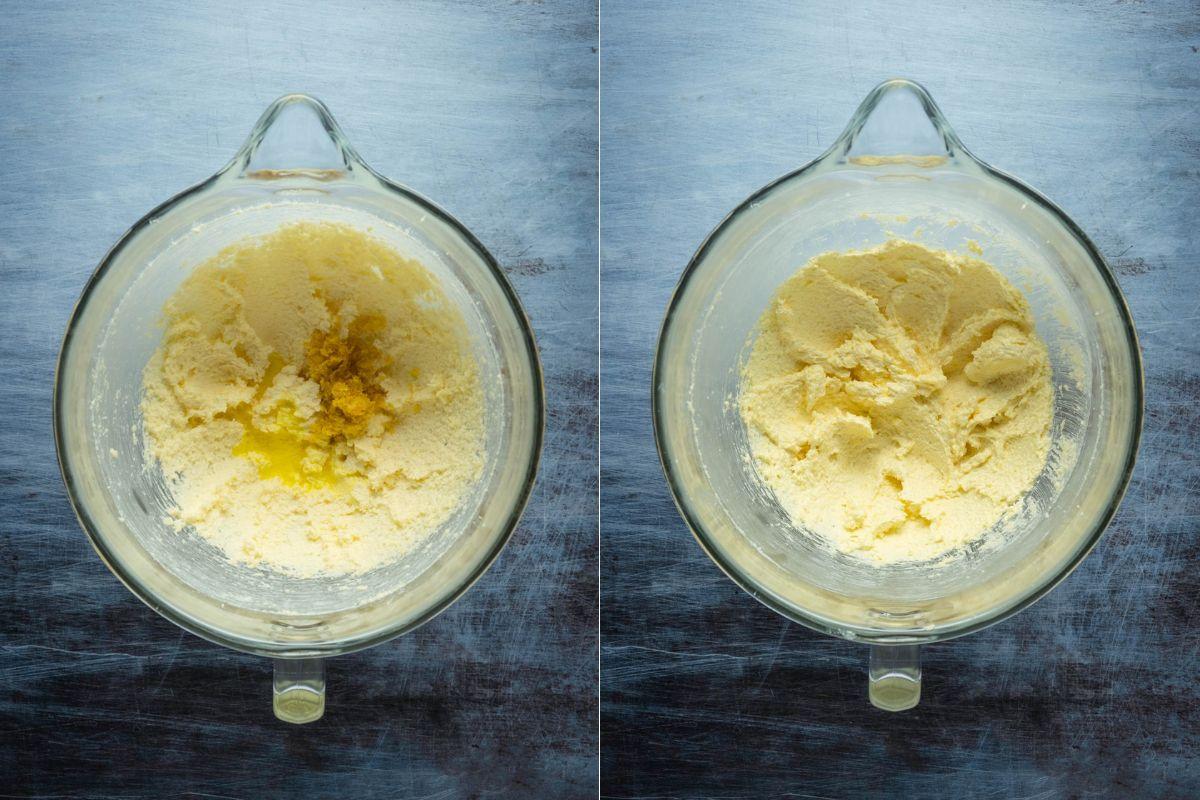 Add the lemon zest and lemon extract and mix until well combined.