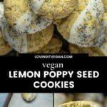 Vegan lemon poppy seed cookies pinterest pin.