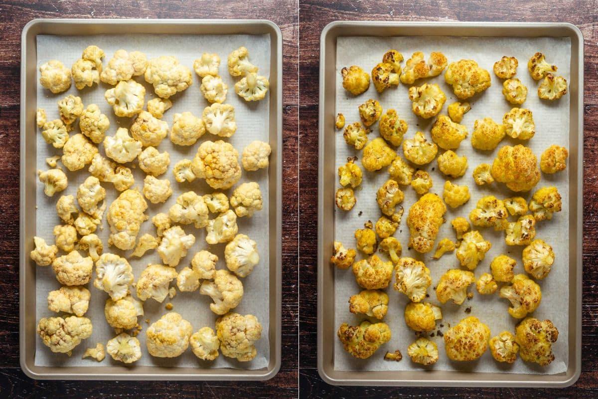 Place cauliflower on prepared baking sheet and roast until tender.
