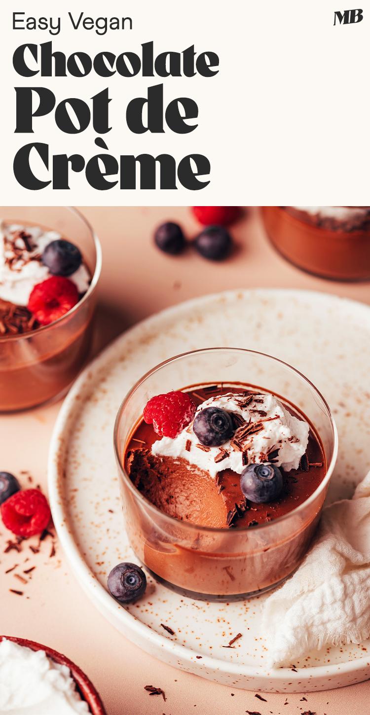 Image of easy vegan chocolate pot de creme