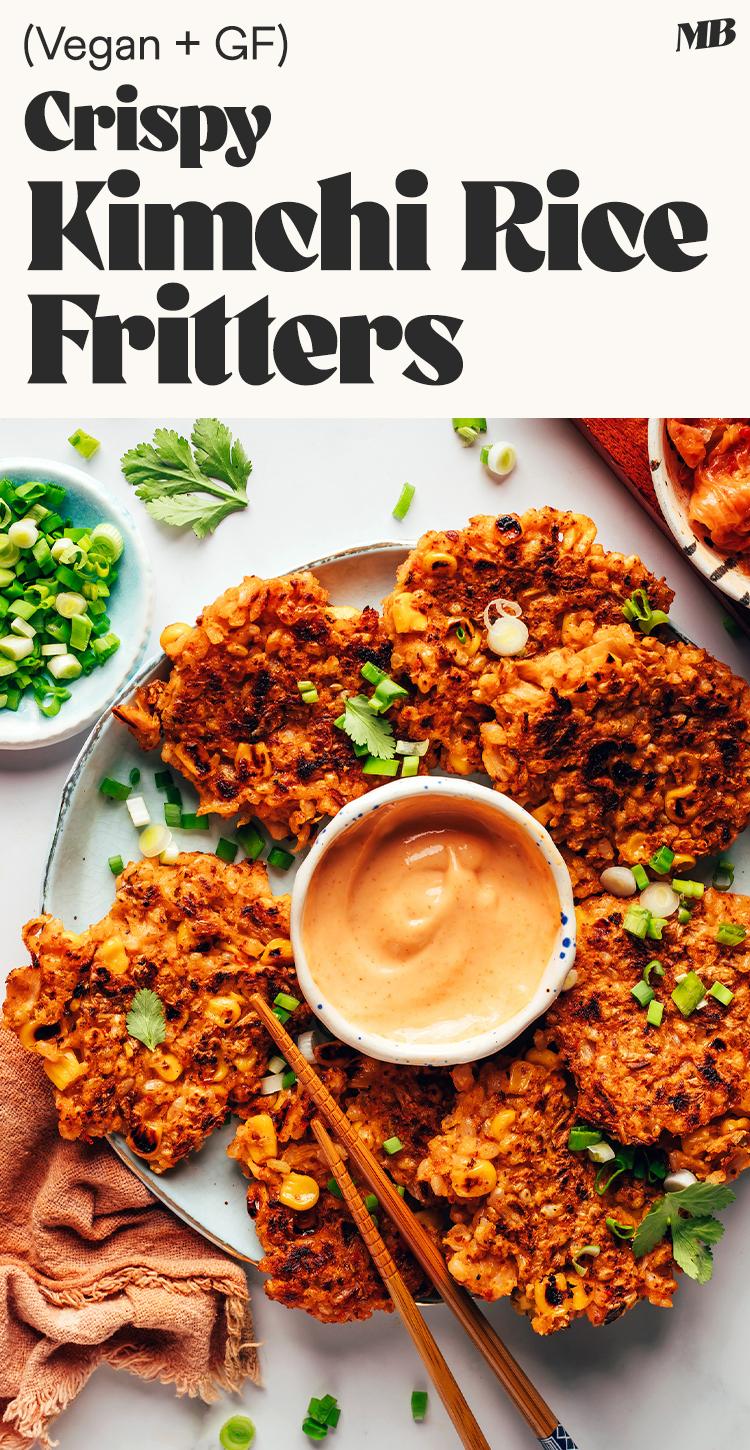 Image of crispy kimchi rice fritters