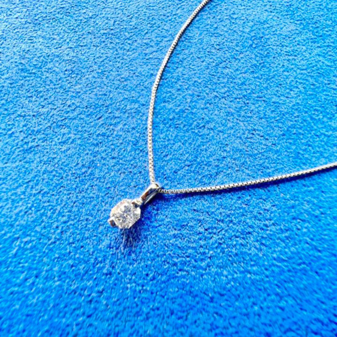 0.332ct　8角形ダイヤ　一石ネックレス　約40㎝　ソーティング有