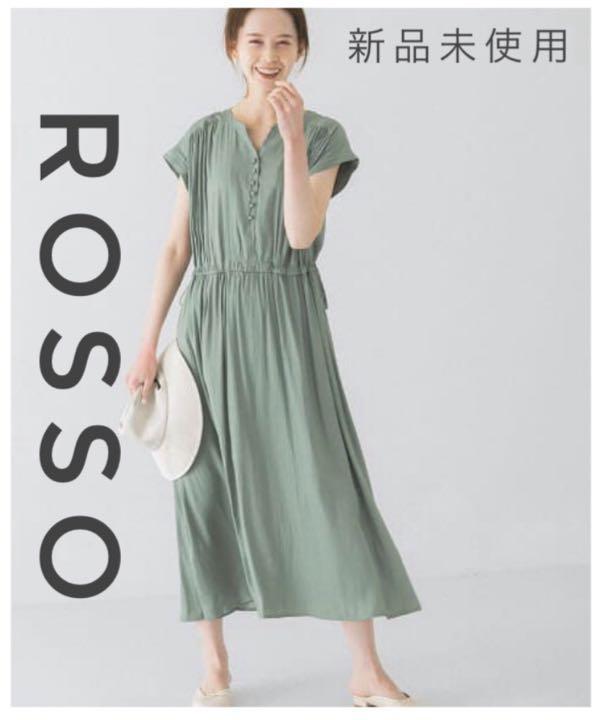 【新品未使用】ROSSO ウエストマークフレンチスリーブワンピース