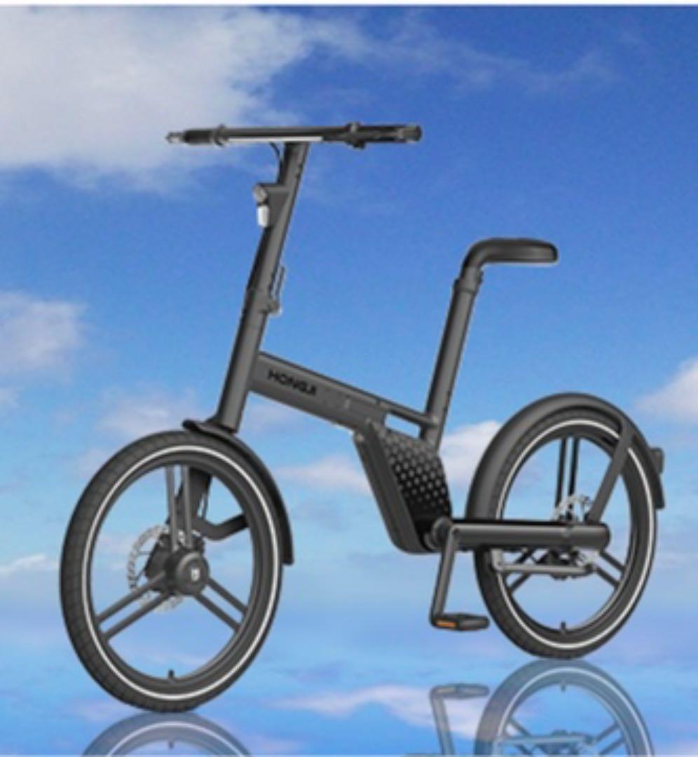 honbikeホンバイク 黒×黒 チェーンレス電動折り畳み自転車