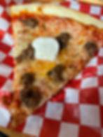 sausage pizza with burrata