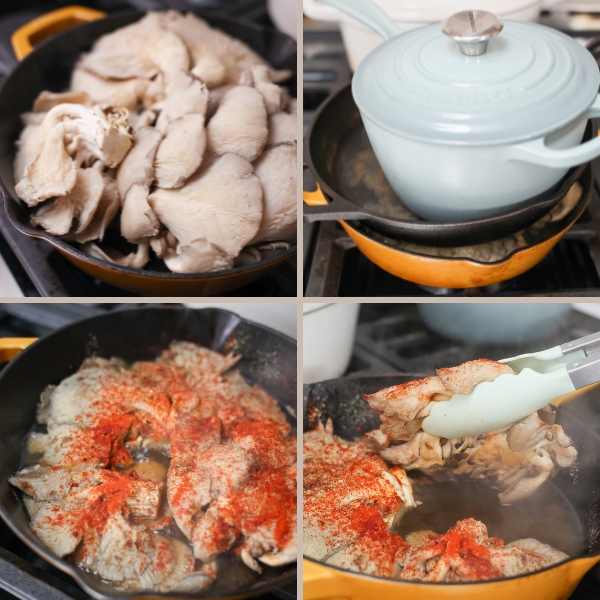 braising oyster mushrooms step by step photos