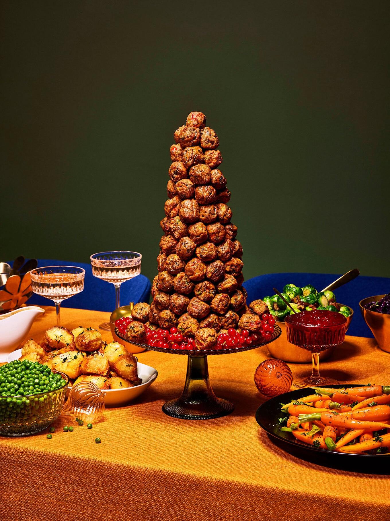 VegNews.VeganMeatballChristmasTree.Ikea