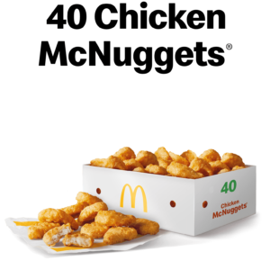 40 chicken mcnuggets.