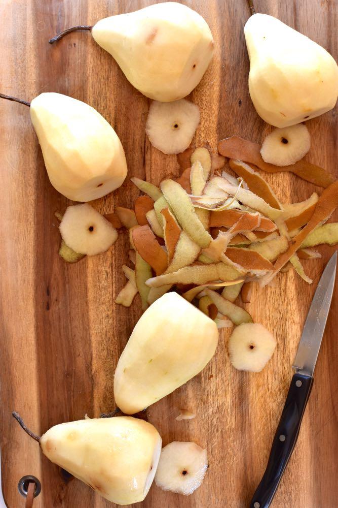 Pears poached in red wine, Mama Ía blog