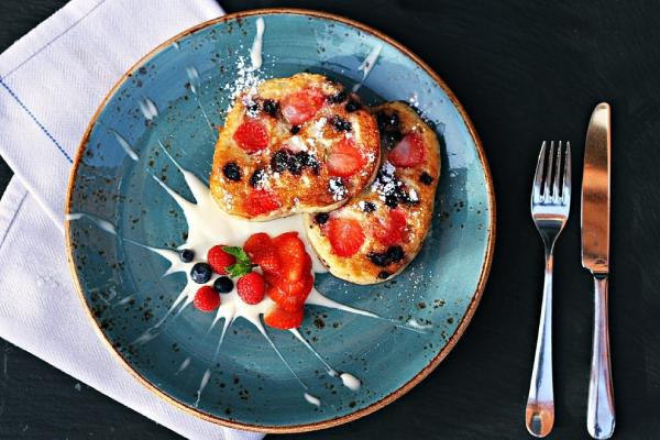 Berries and Cream Flapjack Stack