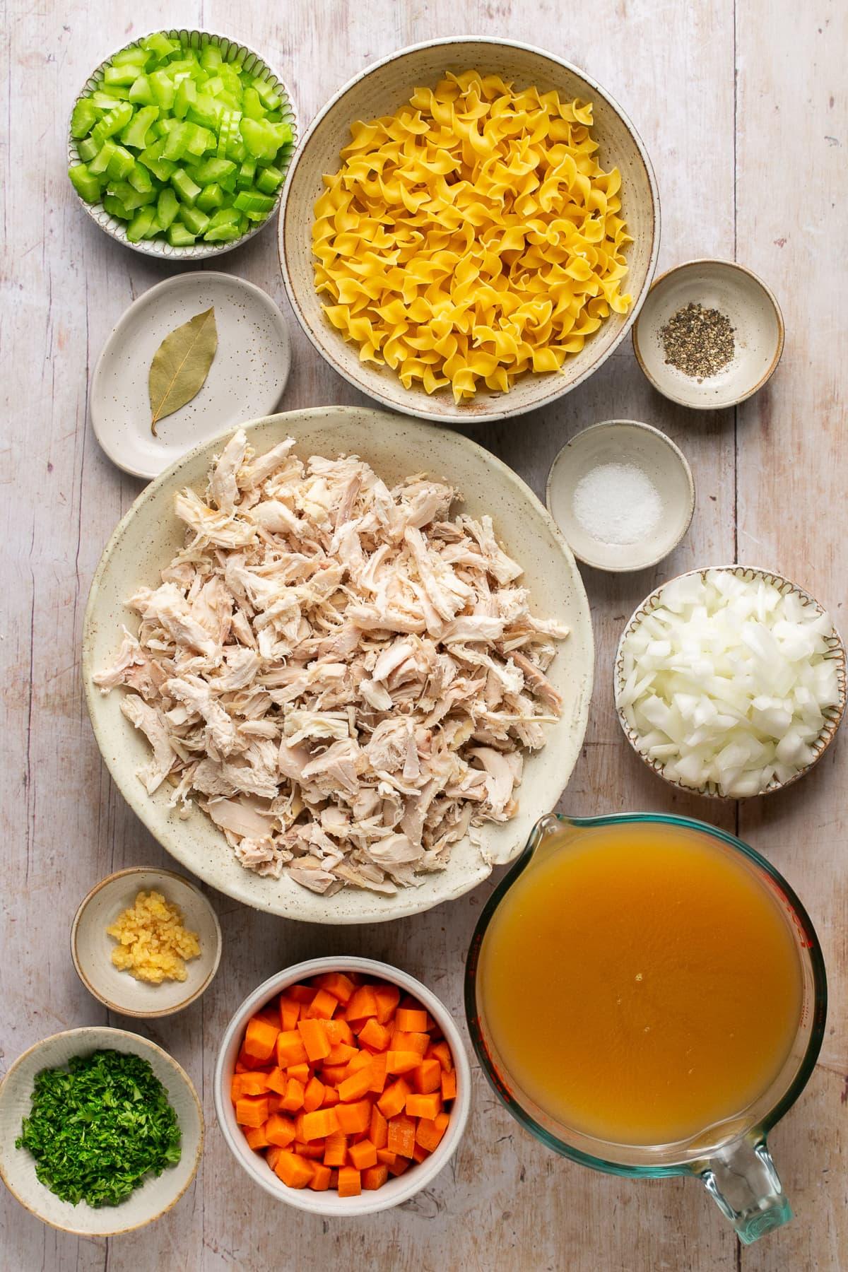 Leftover Turkey Soup ingredients