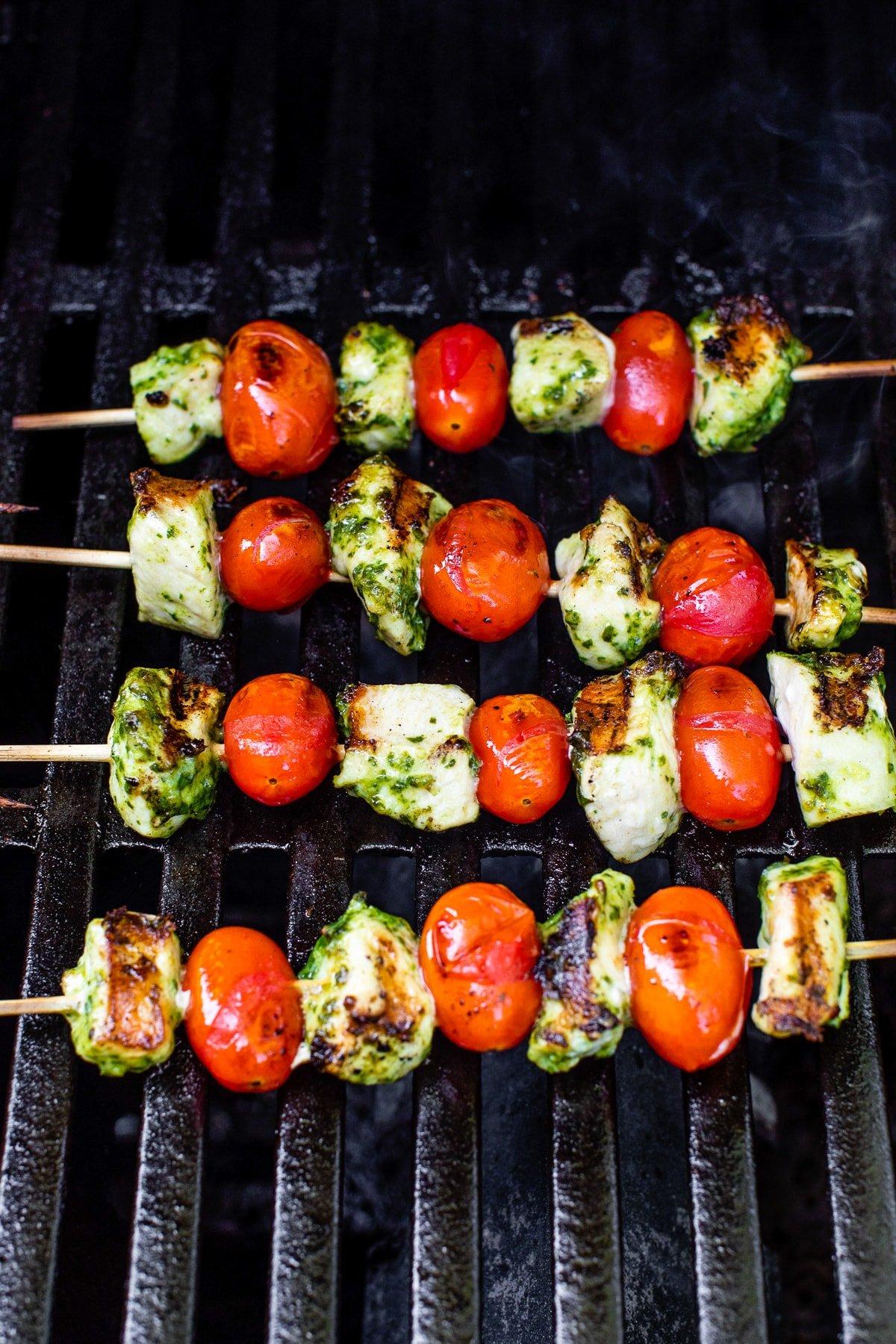 Grilled Pesto Chicken Skewers