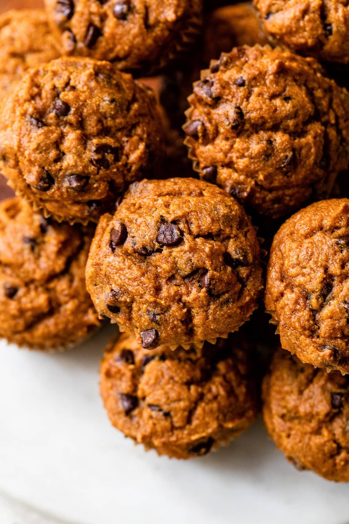 Mini Pumpkin Chocolate Chip Muffins